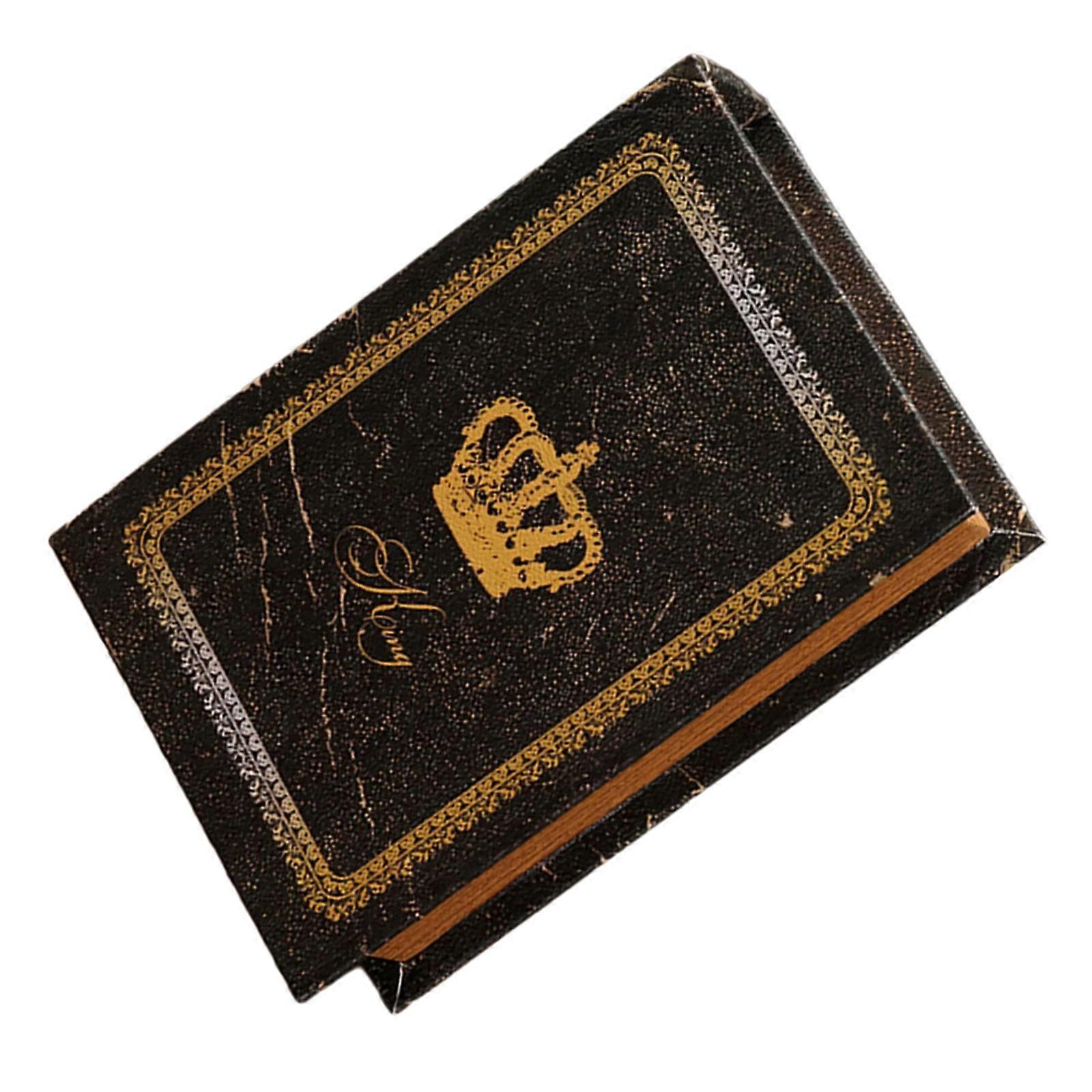 Crown Pattern Faux Book Storage Box Multifunctional Storage For Small Items Home Decoration Displays Storage Box Multicolor