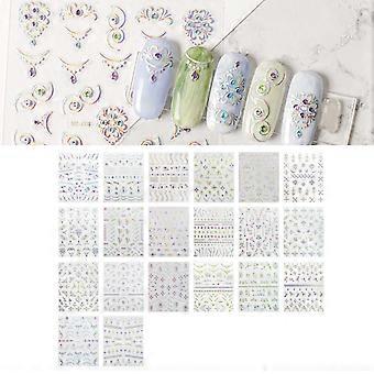 3D-Nagelsticker mit Prägung, bunte Blumen-Nagelaufkleber, selbstklebende Nageldesign-Sticker für Nagelkunst-Dekorationen, mehrfarbig