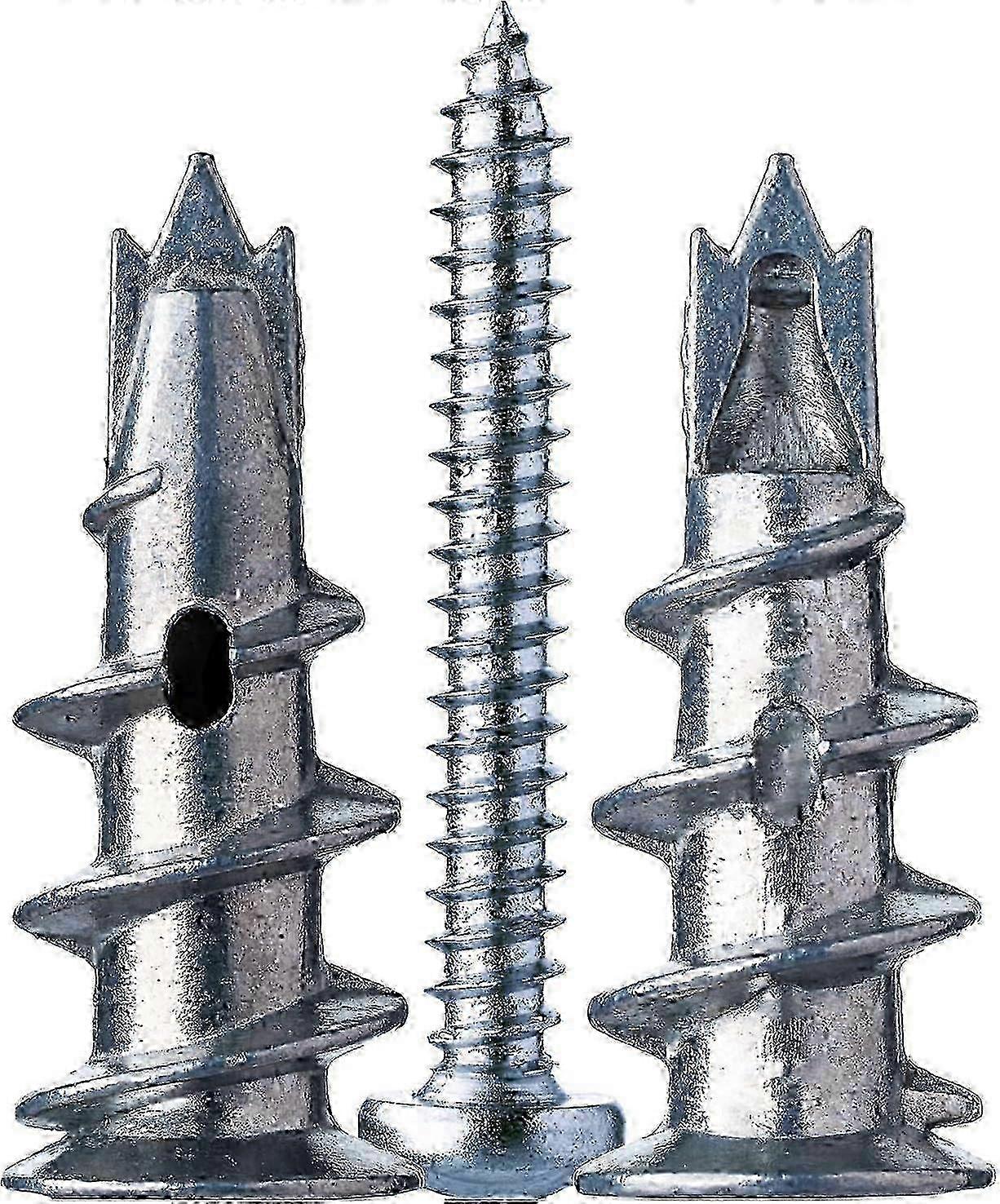 Dowels for, 20 pieces Metal dowels for self-drilling machines with screws. For fixing in concrete, bricks, plasterboard, etc.