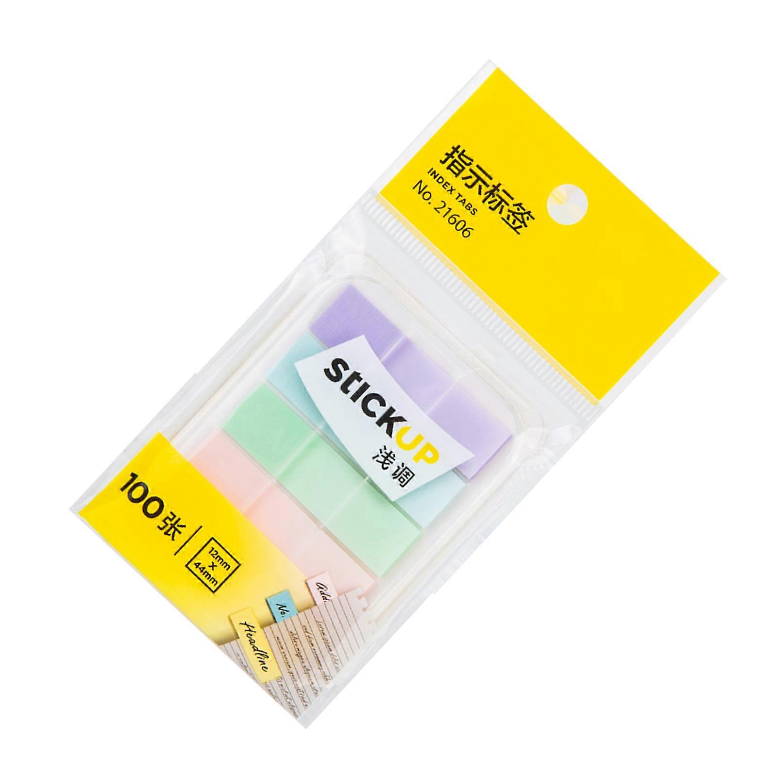 100Sheets Colored Adhesive Label Sticker File Labels Repositionable Adhesive Page Marker for Planner Notebook Folder Multicolor