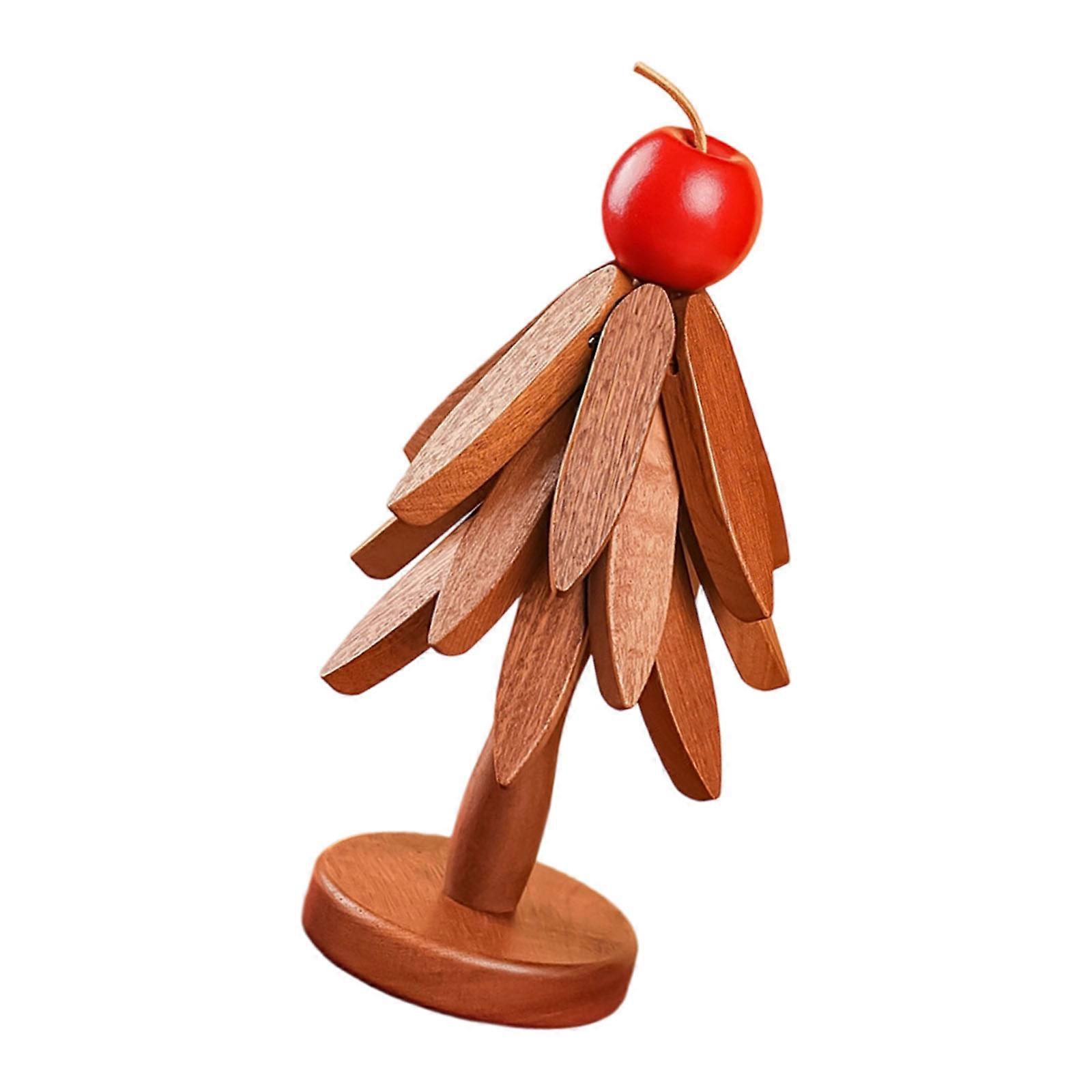 Christmas Tree Shape Stackable Coasters Heat Resistant Solid Wood Dining Accessories For Decorative Practical Use Multicolor