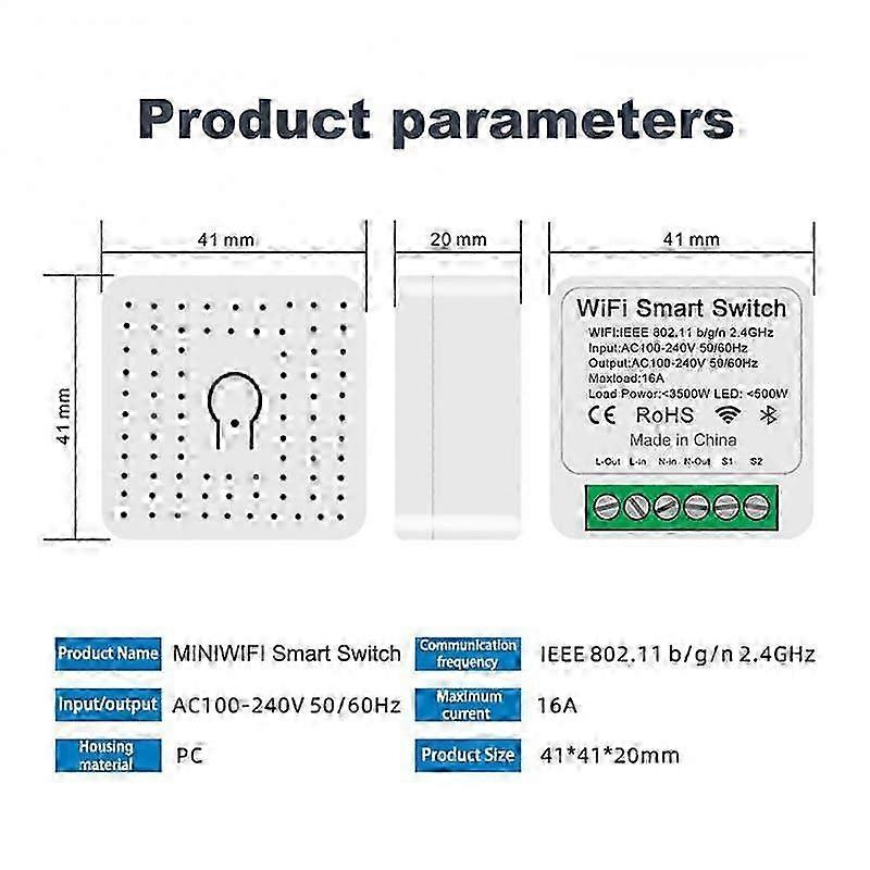 16A 10A DIY Smart WiFi Switch Tuya Smart Life APP Wireless Remote Control