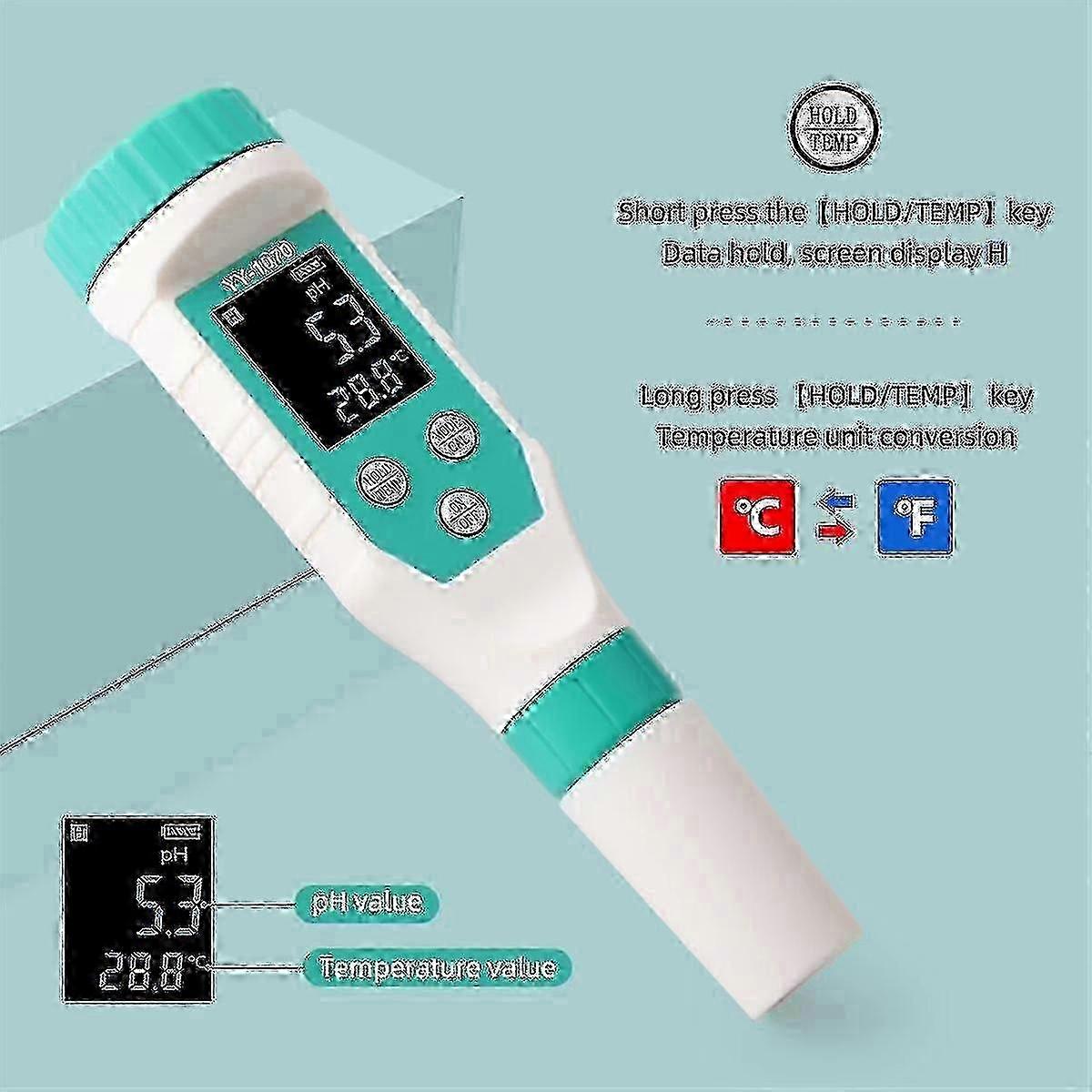 7 in 1 PH/Free Chlorine/ORP/EC/TDS/Salt/Temp PH Meter Swimming Pool Salinity Tester IP67 Waterproof