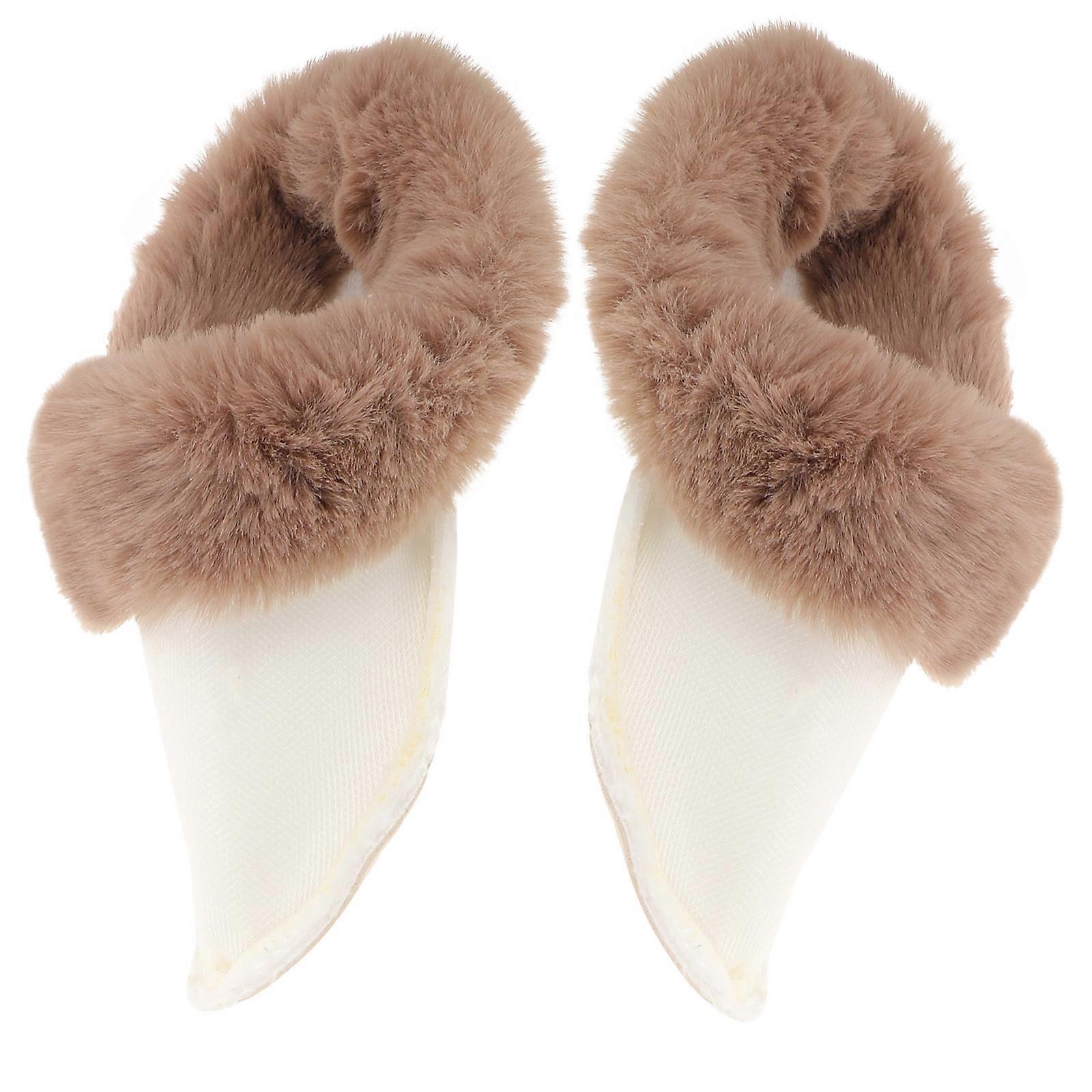 Warm Plush Shoe Inserts for Clogs 1Pair Removable Cozy Liners Coffee