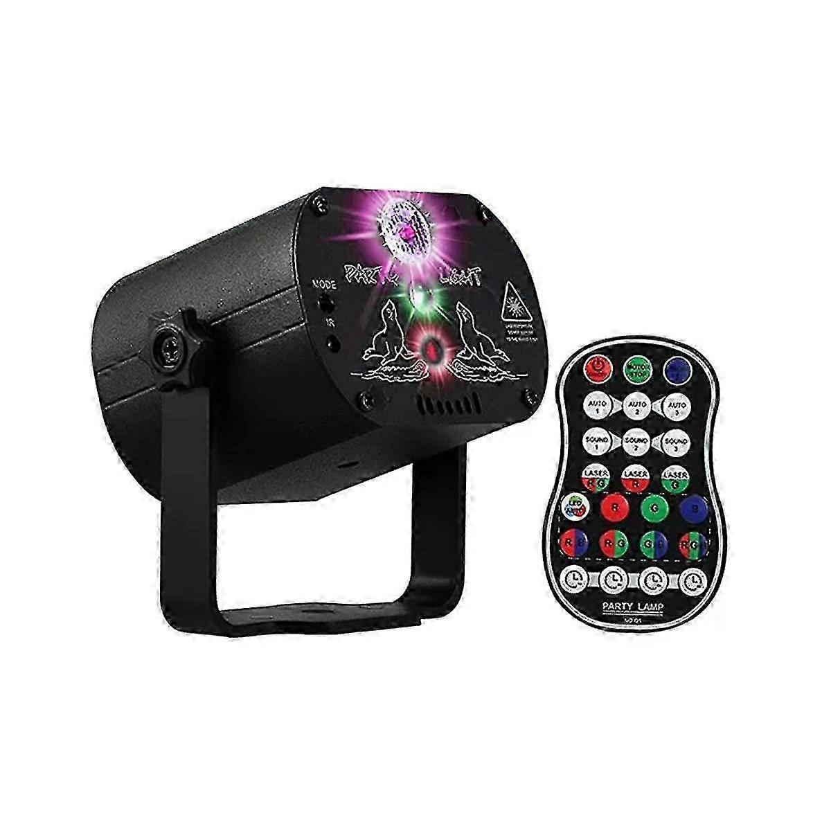 USB Rechargeable 7-Color LED DJ Disco Laser Strobe Light Projector for Christmas & Halloween