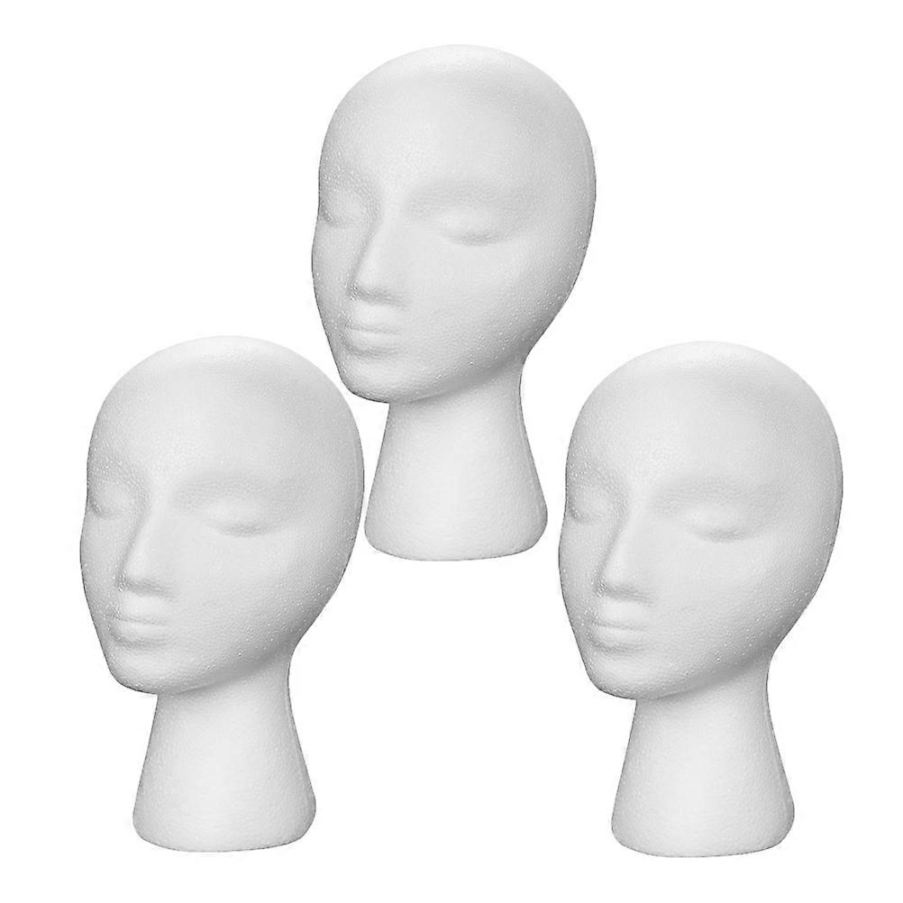 Foam Mannequin Head Hat Display Stand for 6Pcs White Organizer