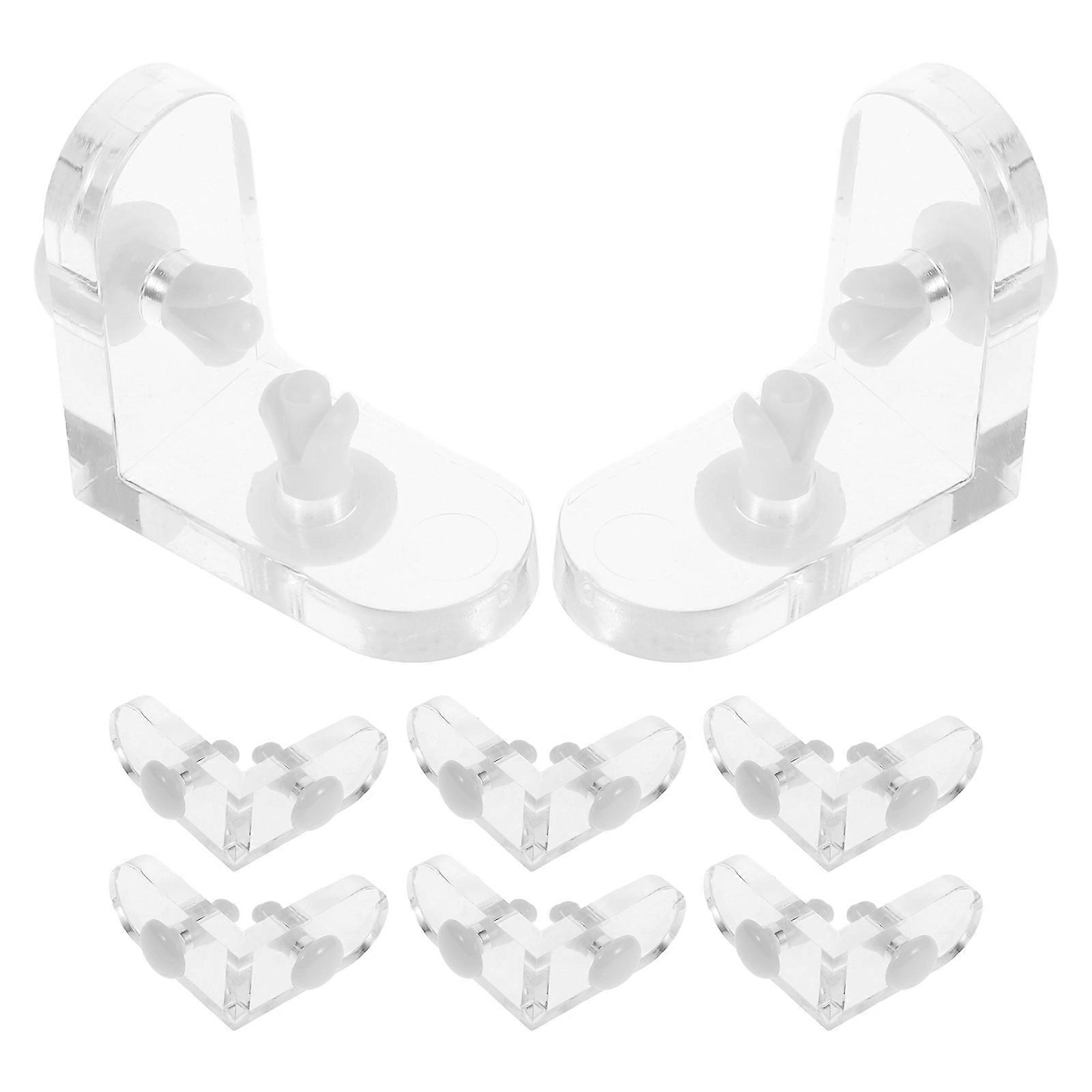 Transparent Acrylic Corner Brackets for Cosmetic Shelf Support 10Sets