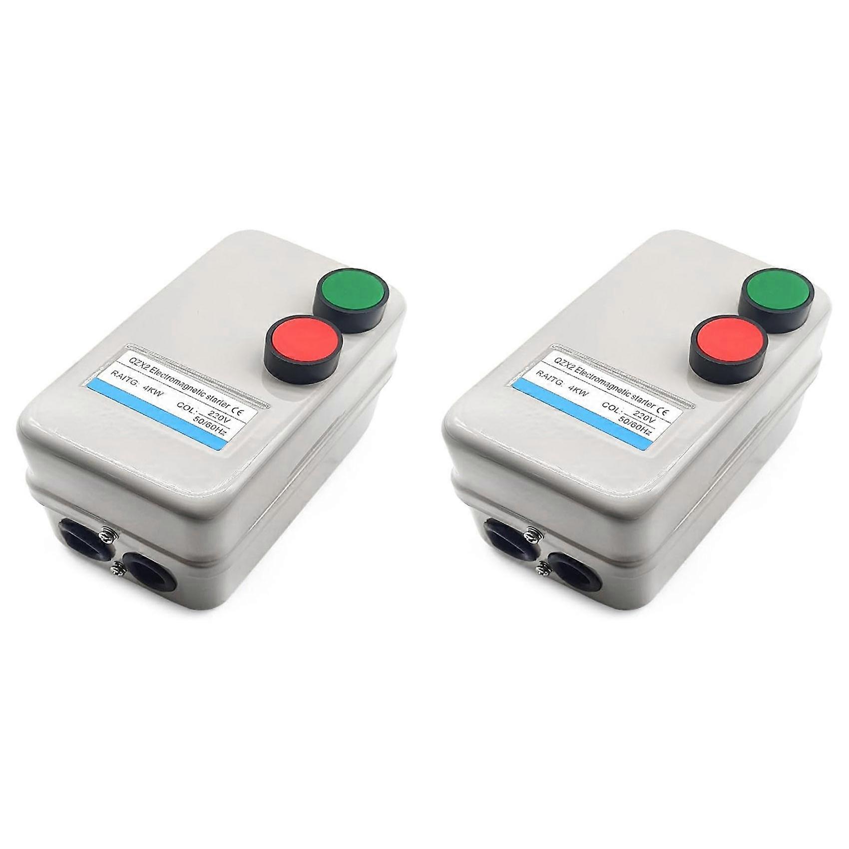 2X Magnetic Electric Motor Starter 220V 4KW 5.5HP 3 Phase or Single Phase Magnetic Switch Motor Starter.