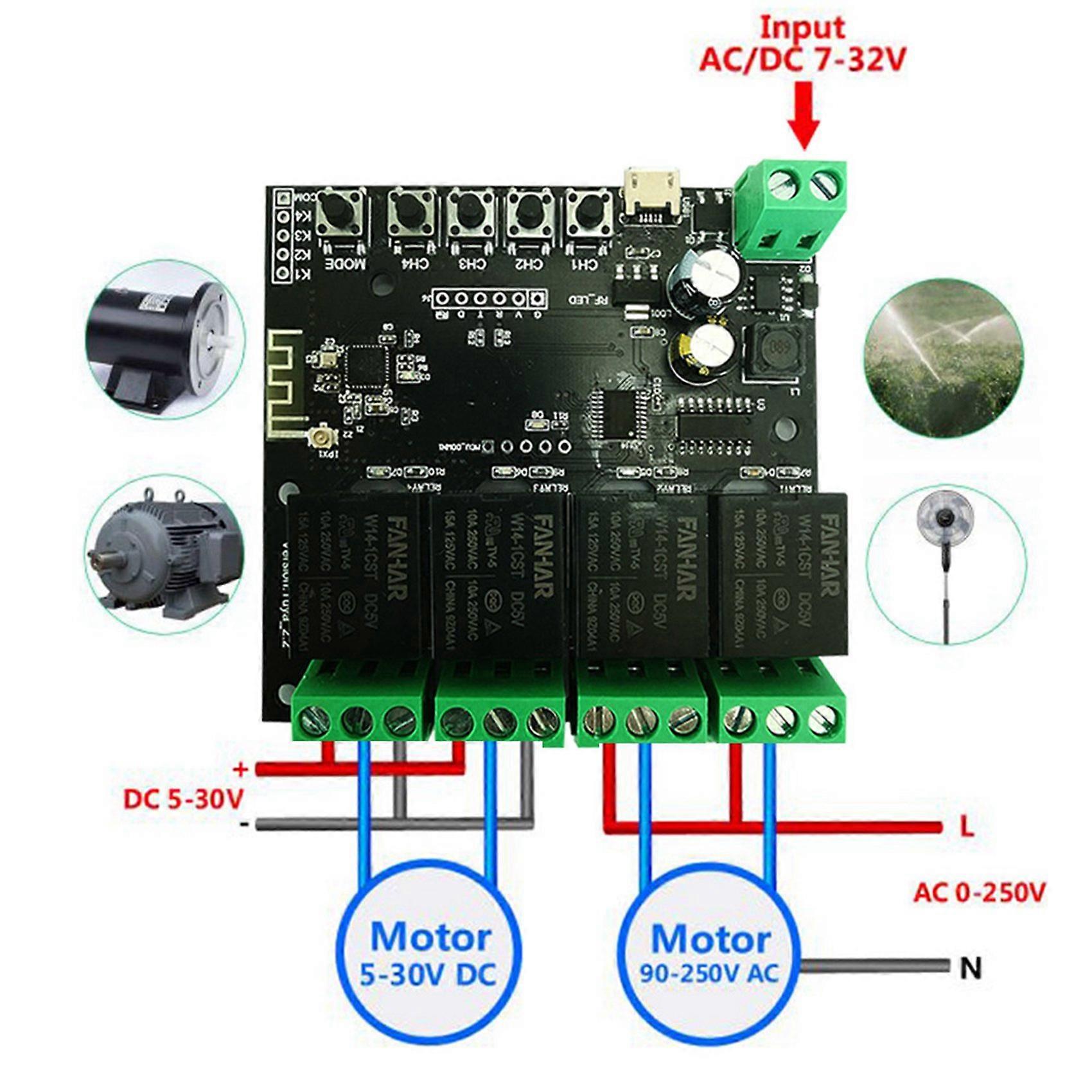 2X 4CH Tuya Switch WiFi Switch Module Wireless Relay Smart Life APP Remote Control Smart Timer for Smart Home Switch
