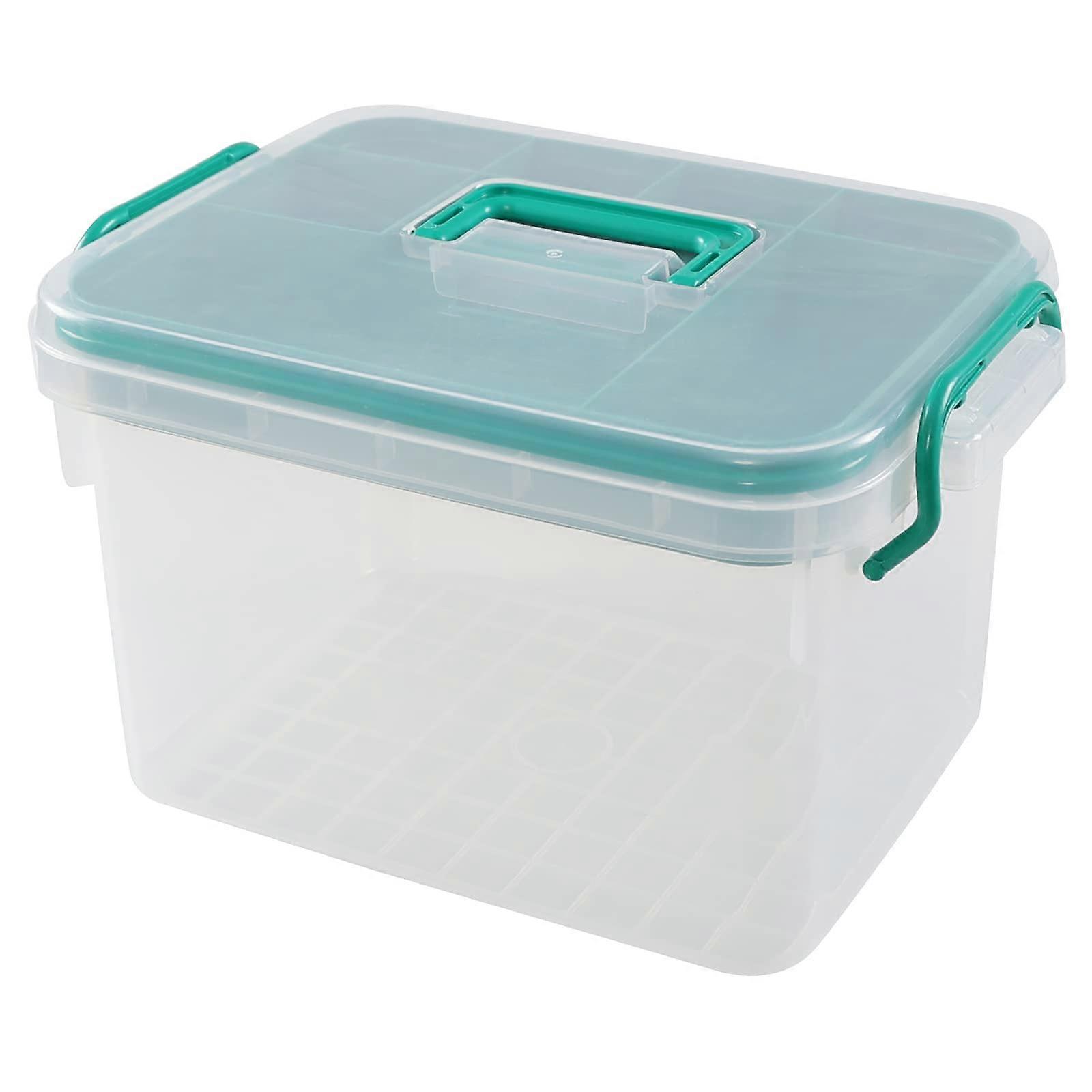 Clear Plastic First Aid Box with Handle, Large TwoLayer Medicine Storage Organizer 1 Pack