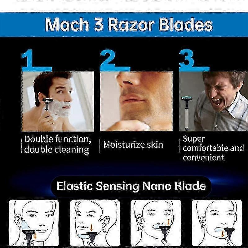 24PCS Mach 3 Razor Blades Refills for Men, Manual Shaving Blades