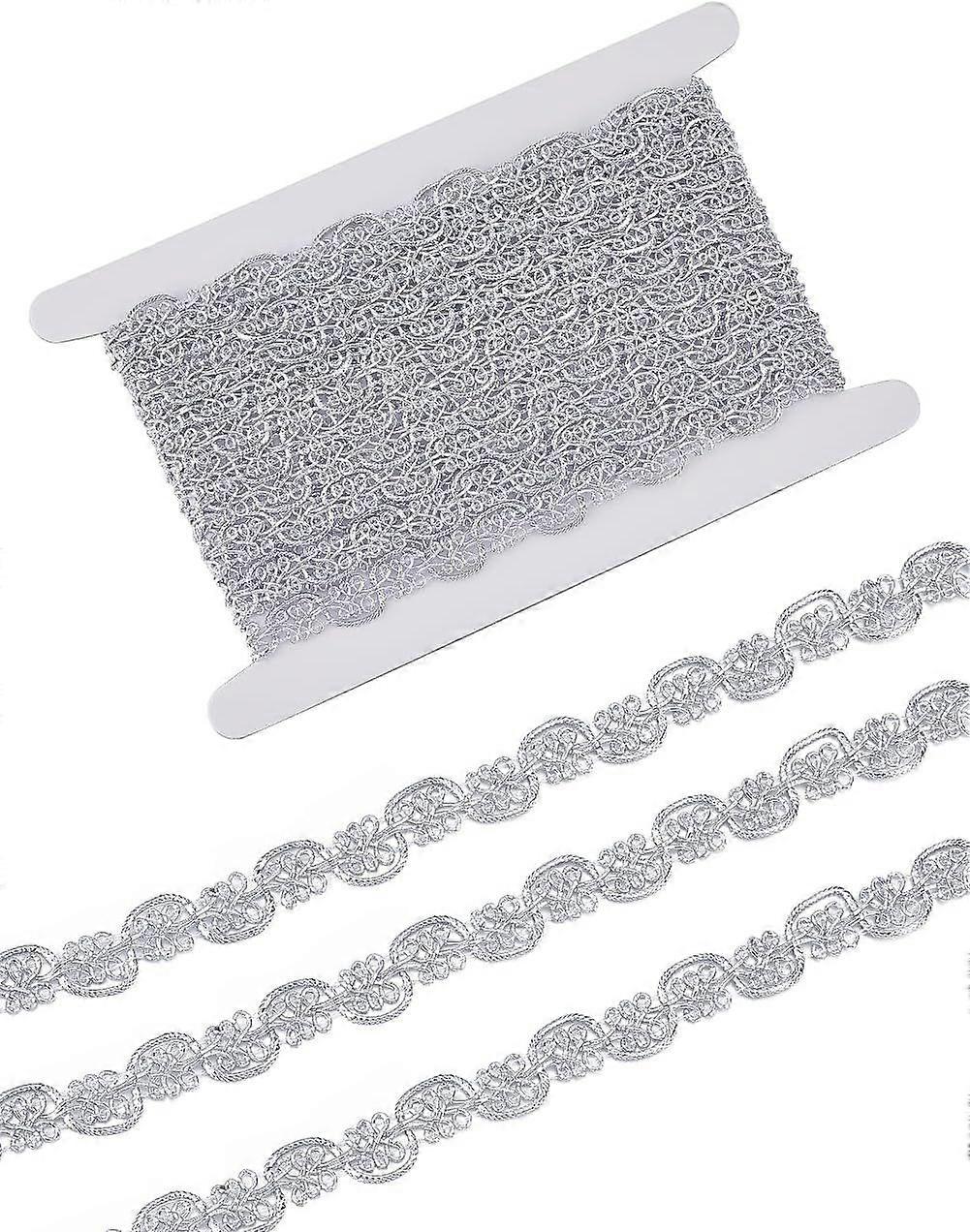 7 Yards Scroll Gimp Trim Metallic Braid Lace Trim 15mm Width Gimp Braid Scroll Trim for DIY Clothes Accessories Jewelry Crafts Sewing Decoration