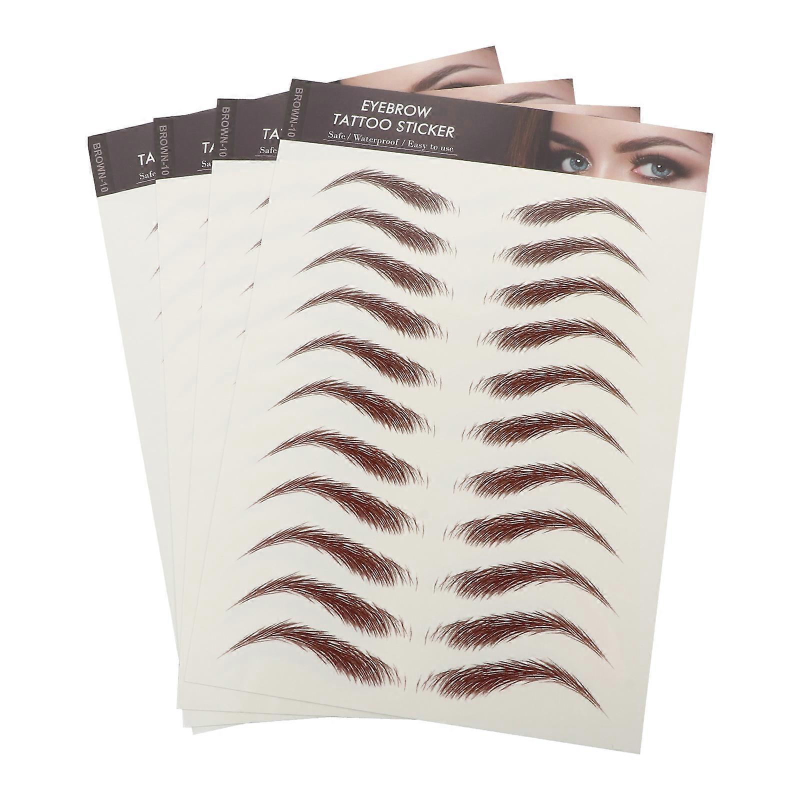 Temporary Eyebrows 16 Sheets For Face Cosmetic Use Rectangular Enhanced Eyebrow Definition