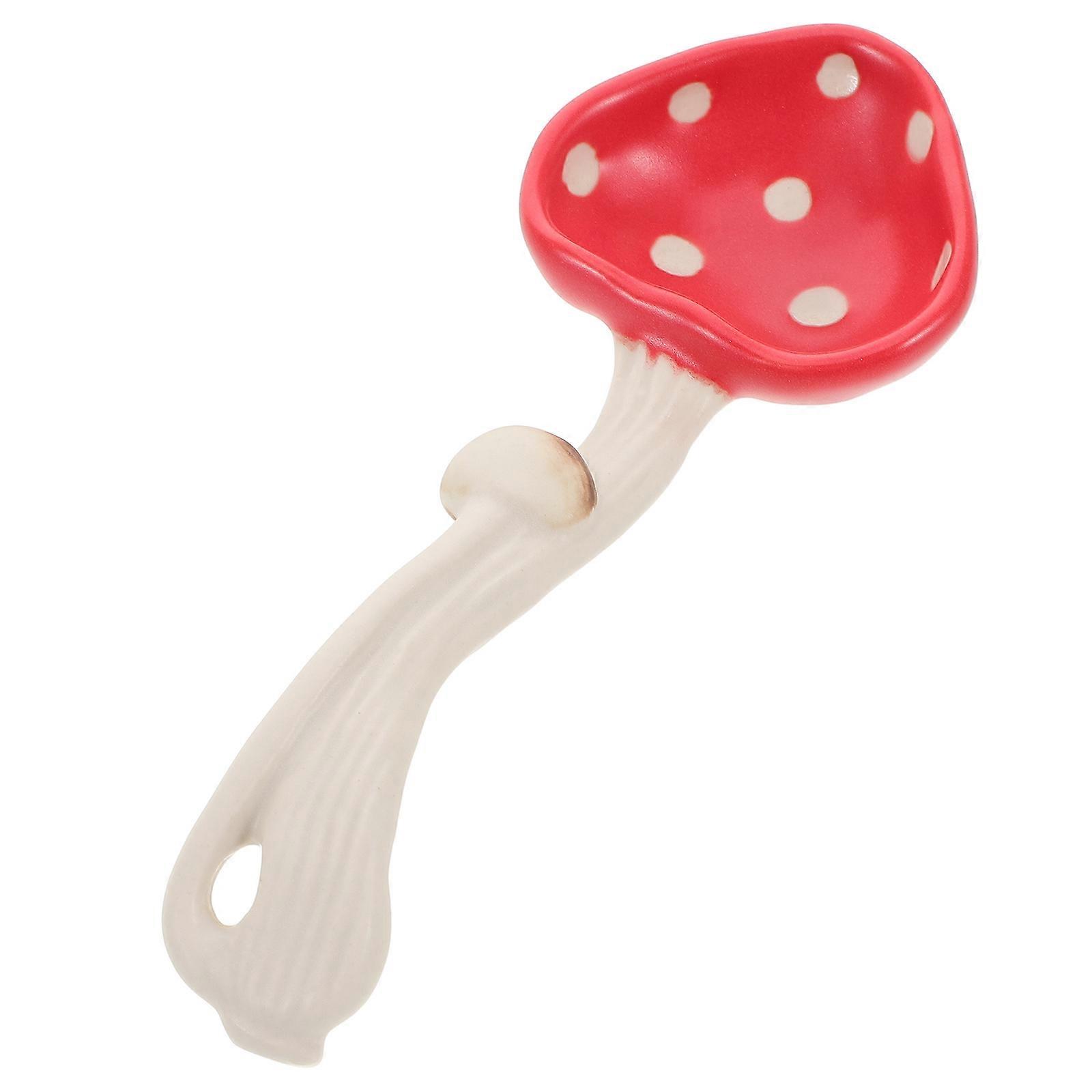 Mushroom Spoon Ceramic Ramen Soup Spoon for Kitchen Use
