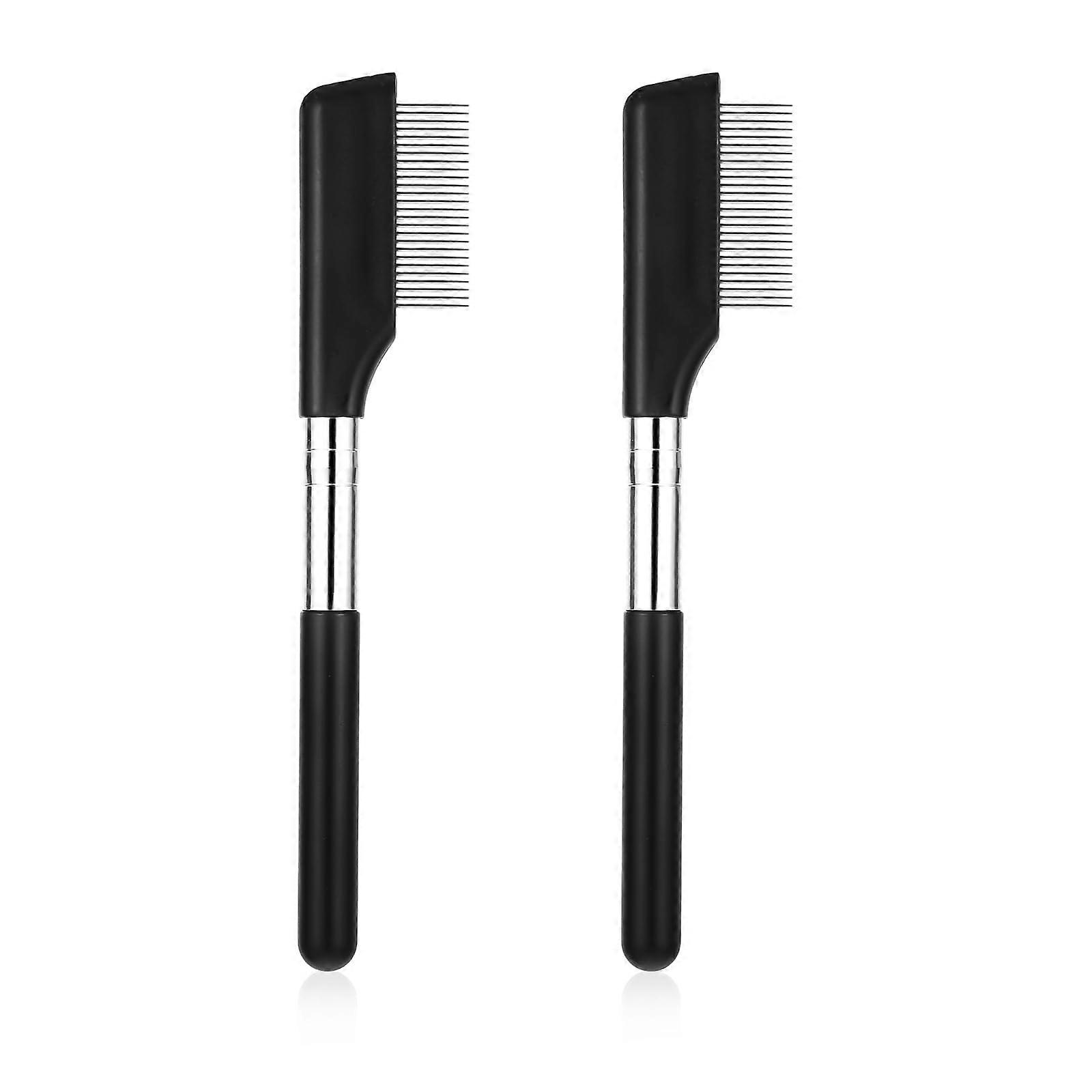 2Pcs Metal Eyelash Comb Separator with Easy Clean Teeth for Clump Lash and Brow Grooming
