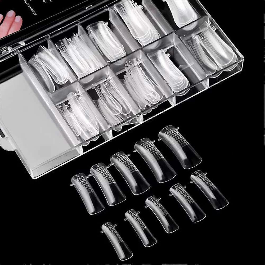 Nail Extension Forms 100pcs Clear Poly Gel Dual Forms with Scale for Salon and Home Use