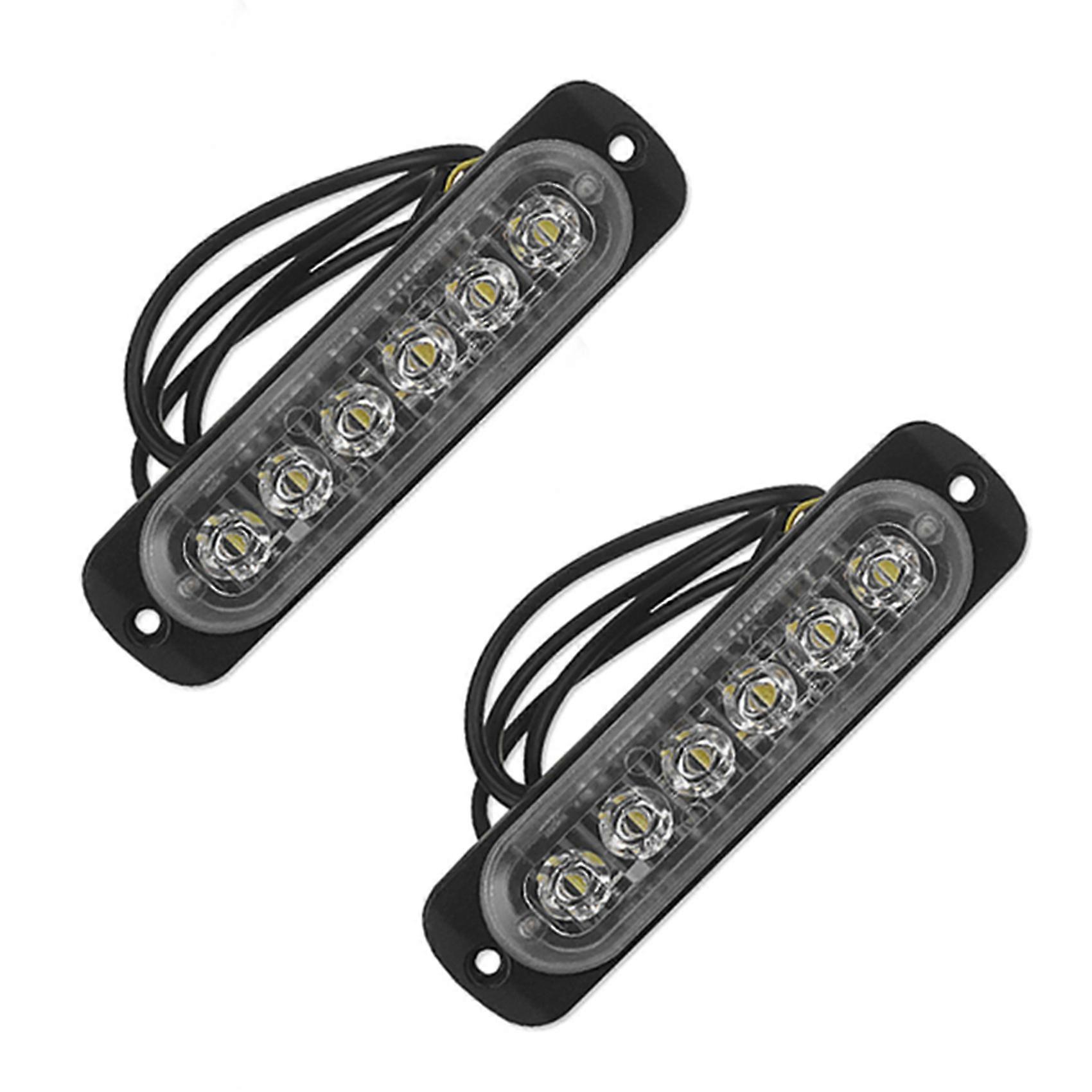 2X 12V-24V 6LED Light Flash Emergency Car Vehicle Warning Strobe Flashing Blue and Red