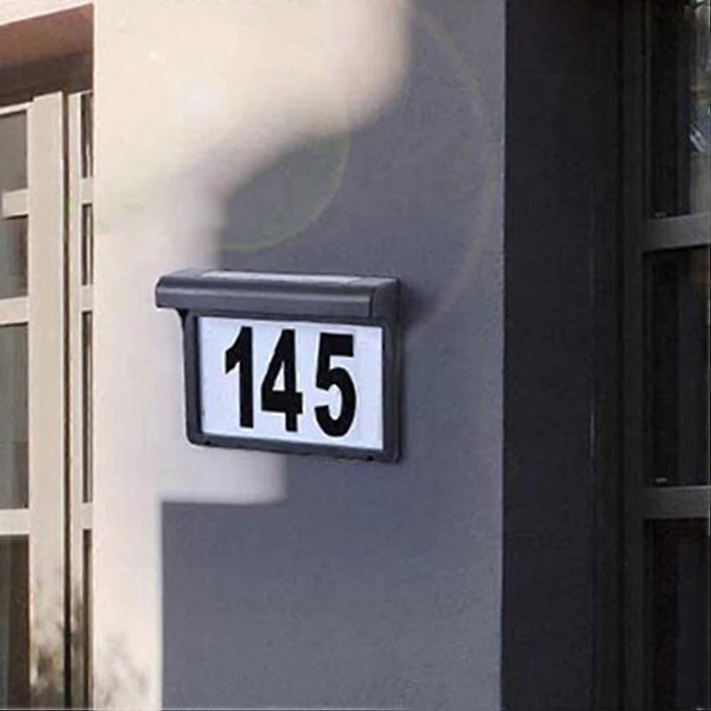 LED Lighting Solar Powered House Numbers Lamp for Nighttime Identification Rectangular Abs Pc Material 1 Set