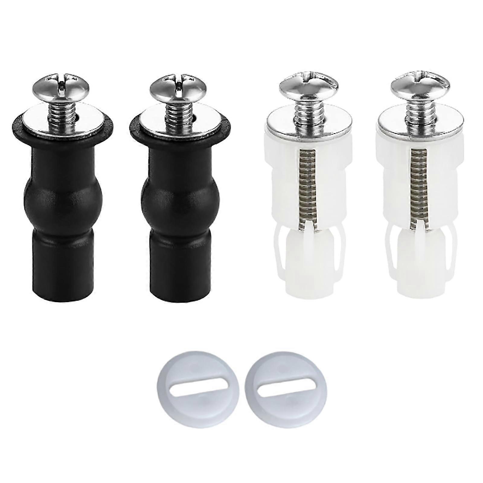 2 Sets Stainless Steel Toilet Seat Bolts with Nuts and Washers, Universal Hinge Replacement Kit