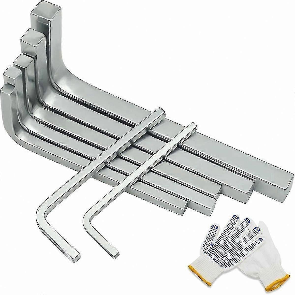 7Pcs L-Shaped Square Head Wrench Set, 3-10mm Chromium Vanadium Steel Square Key Kit for Screwdrivers