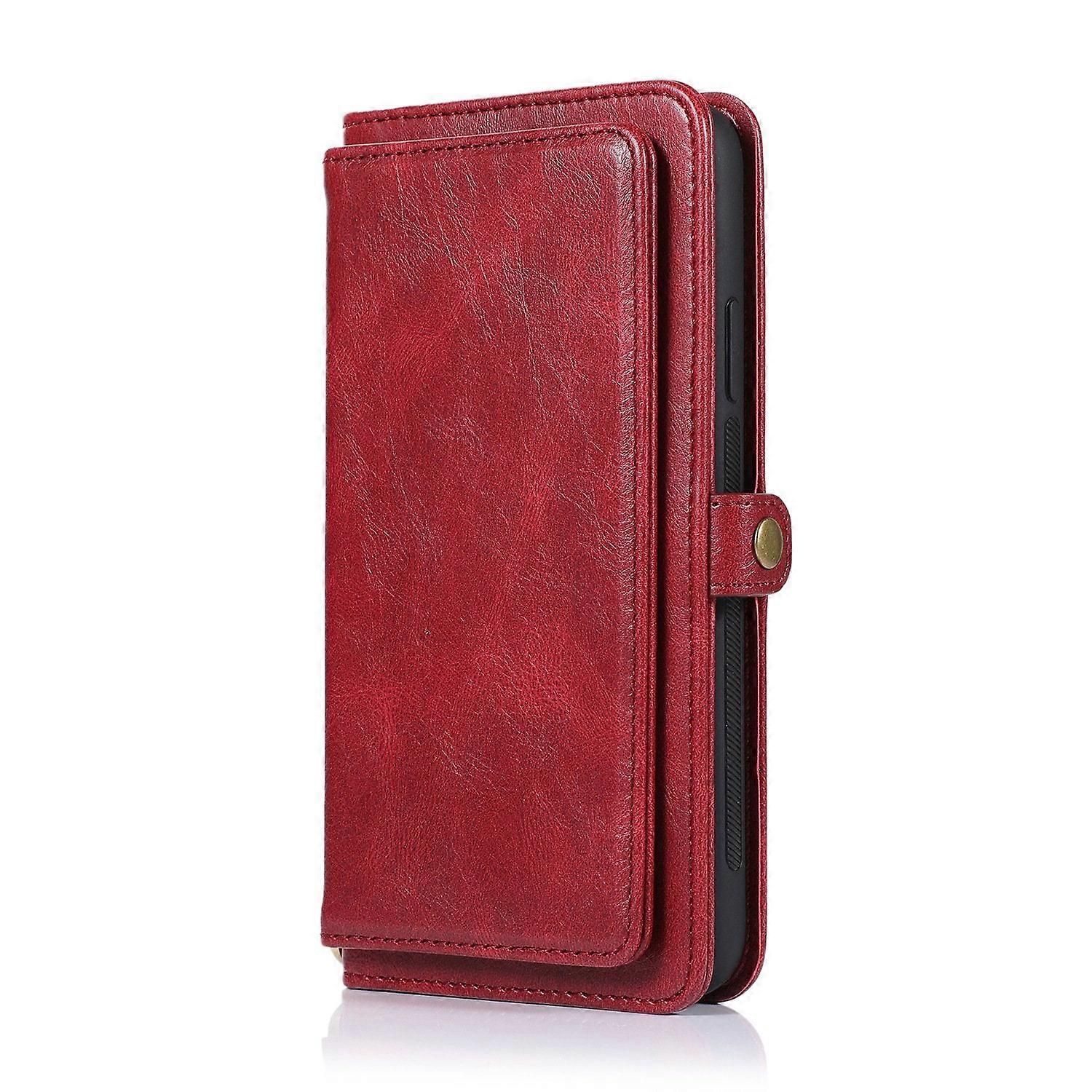 Case For Iphone 13 6.1 Red Multifunctional Leather Wallet No1345