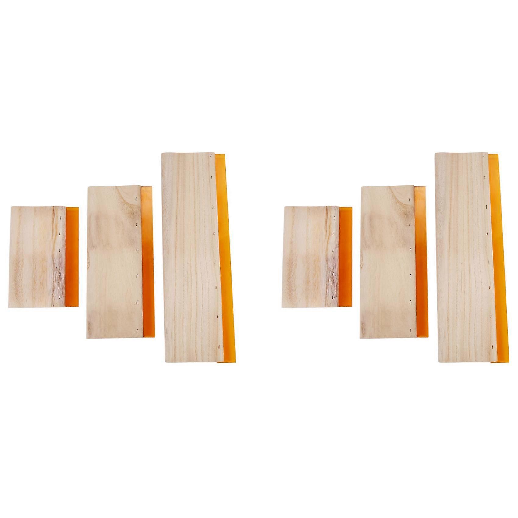 6 Pcs Silk Screen Printing Squeegee Ink Scaper Scratch Board Tools 16cm 24cm 33cm