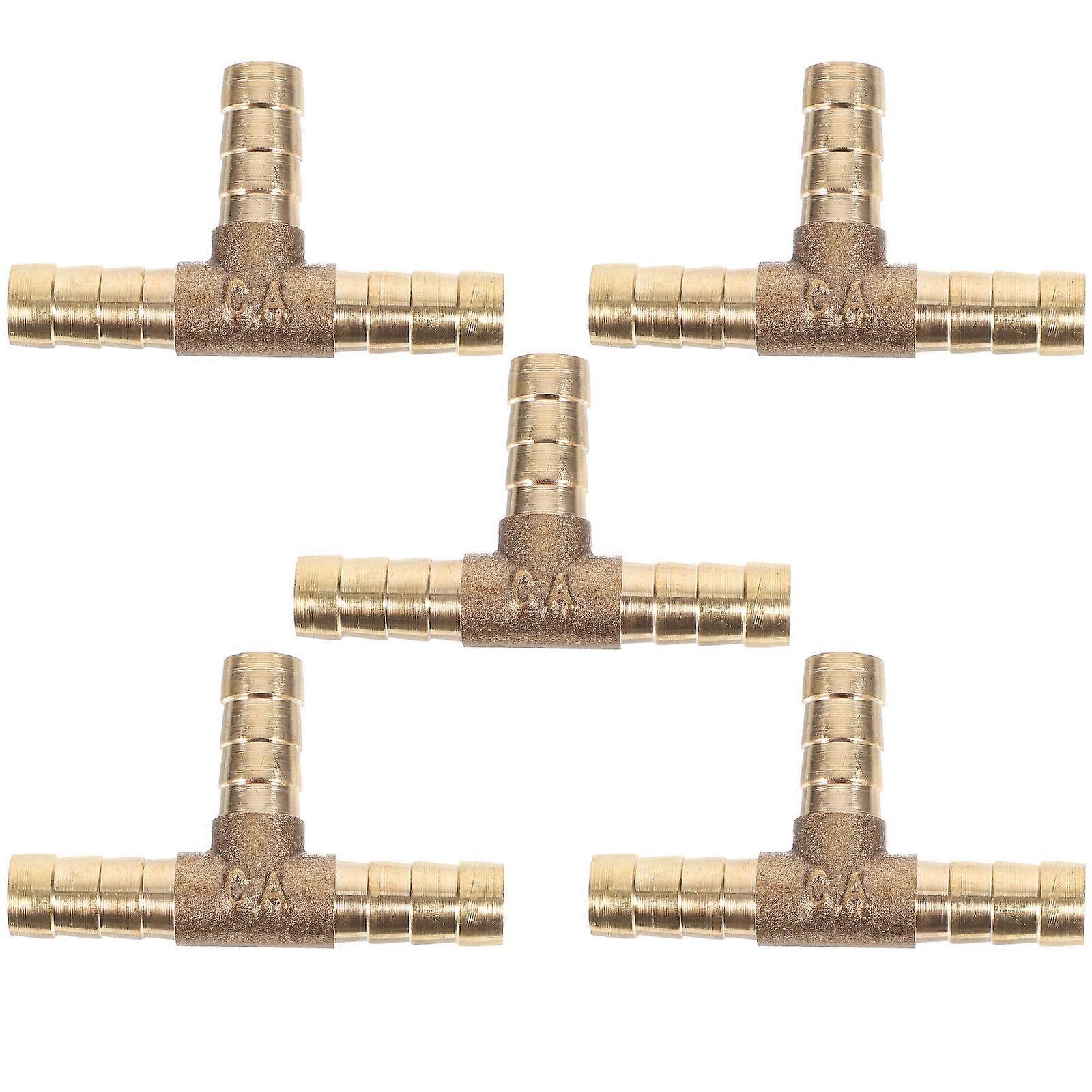 Air Hose Pipe Attachments Adapter Reducer Fitting Connector T Shape Threaded Fastening 5Pcs