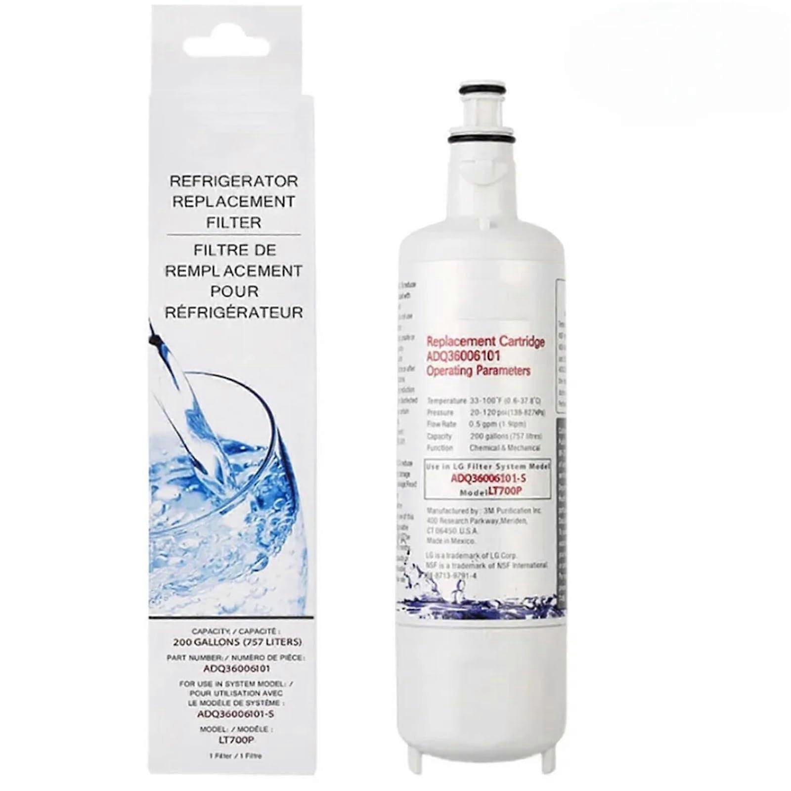 Refrigerator Water Filter Replacement Compatible with LG LT700P ADQ36006101 Improves Water Quality