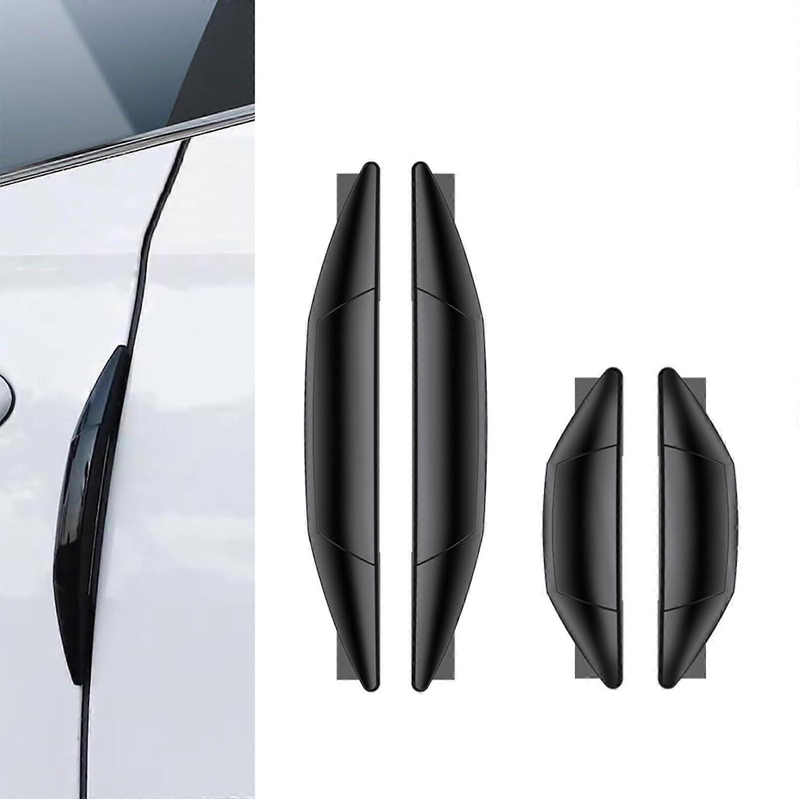 Car Door Edge Guards Black 4PCS, AntiScratch Protectors with Seamless Universal Easy Installation