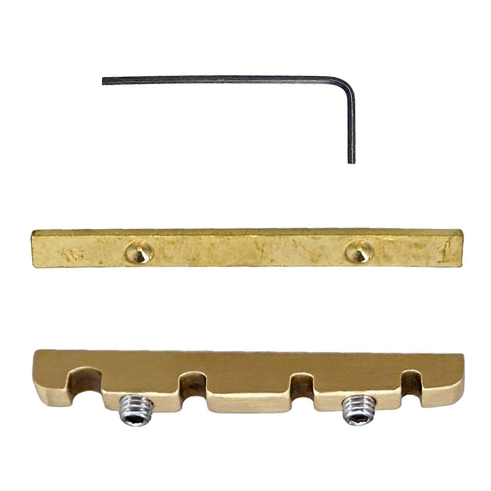 4 String Bass Guitar Brass Nut Size Roller Grooves String Spacing 28.5mm Radius 185mm Includes Base Plate Multicolor