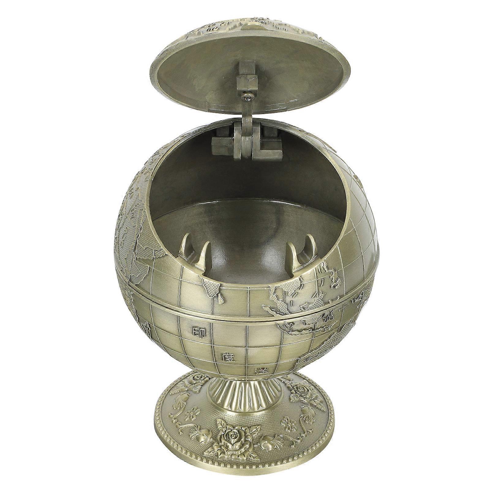 Decorative Globe Ashtray Windproof Metal Ashtray for Storage Use