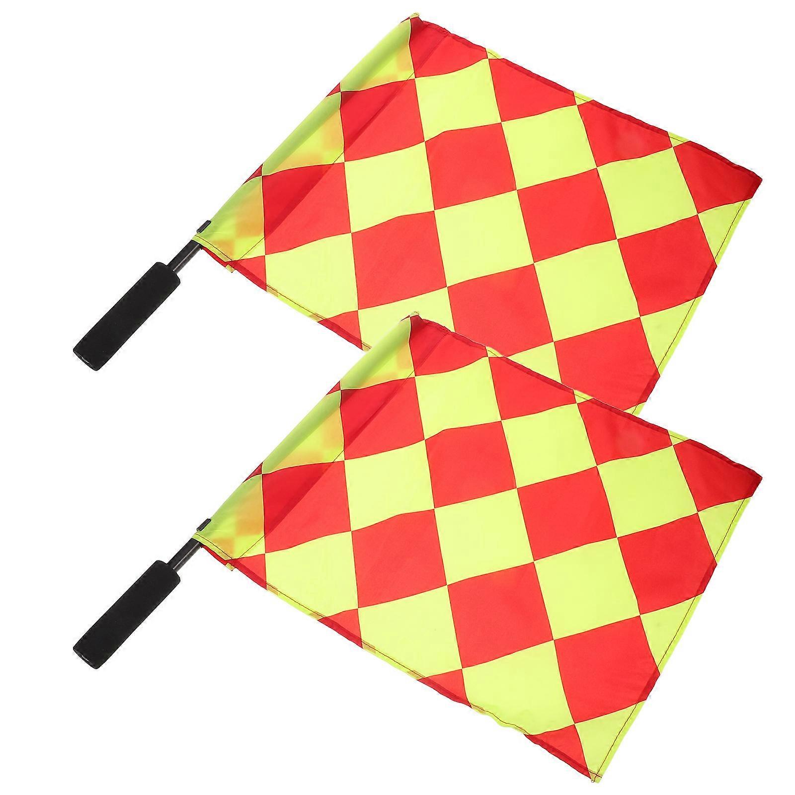 Durable Soccer Referee Flags 4Pcs Multi Rectangular Flags For Football Match Referee Assistance Easy to Use