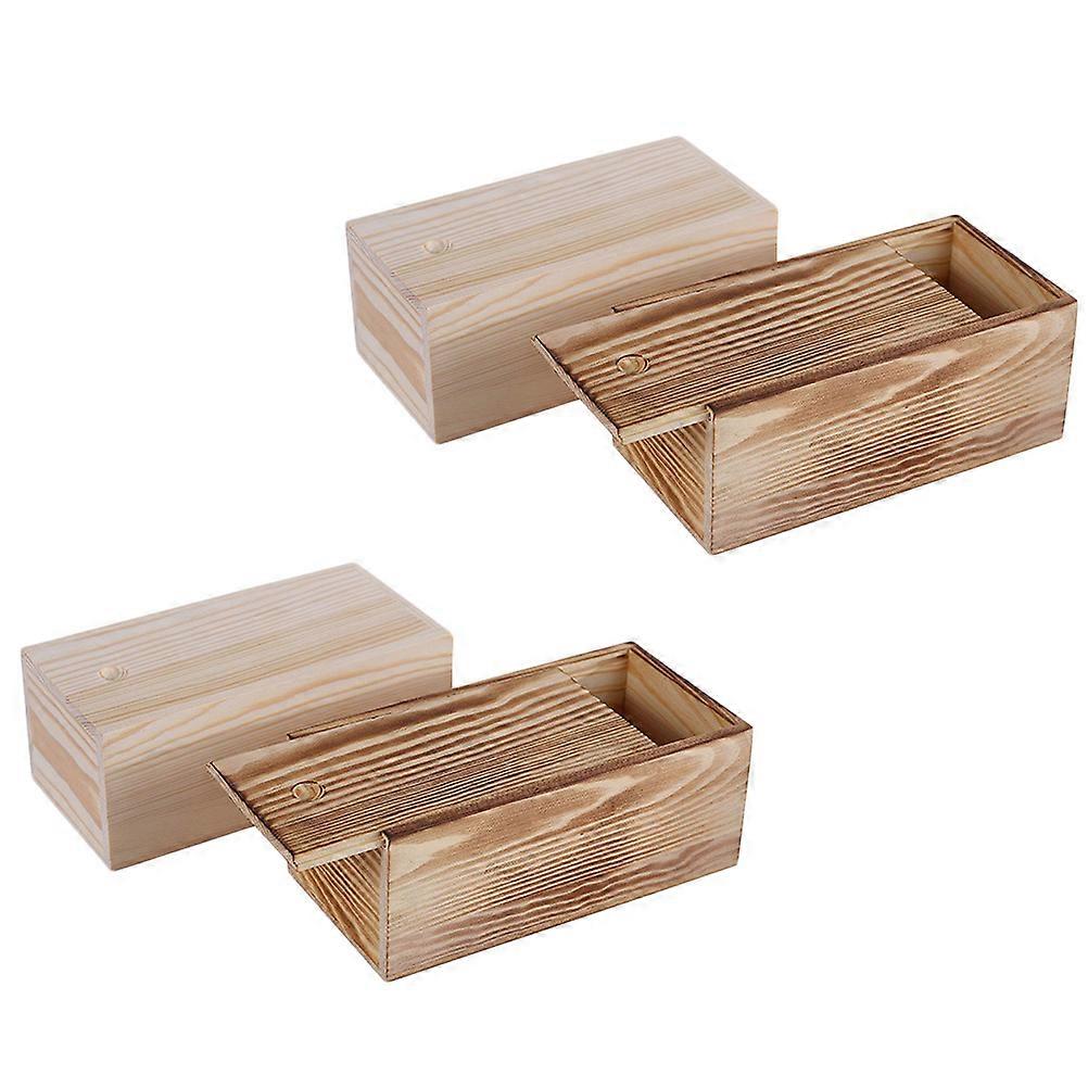 Assorted Color Jewelry Storage Boxes Wooden Case for Storage 4Pcs