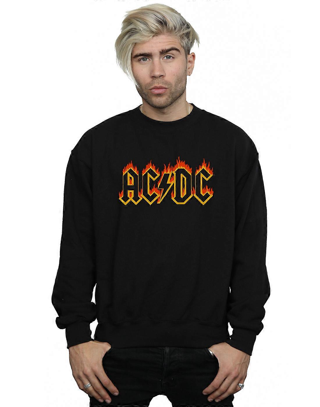 AC/ DC menn's Flames Logo Sweatshirt
