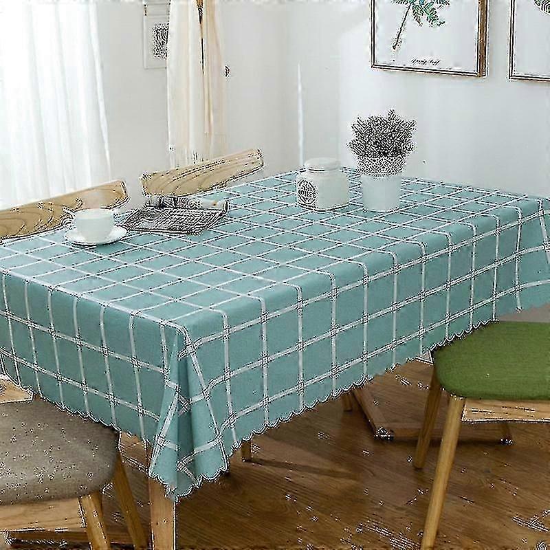 PVC tablecloth waterproof large plaid tablecloth dustproof tablecloth