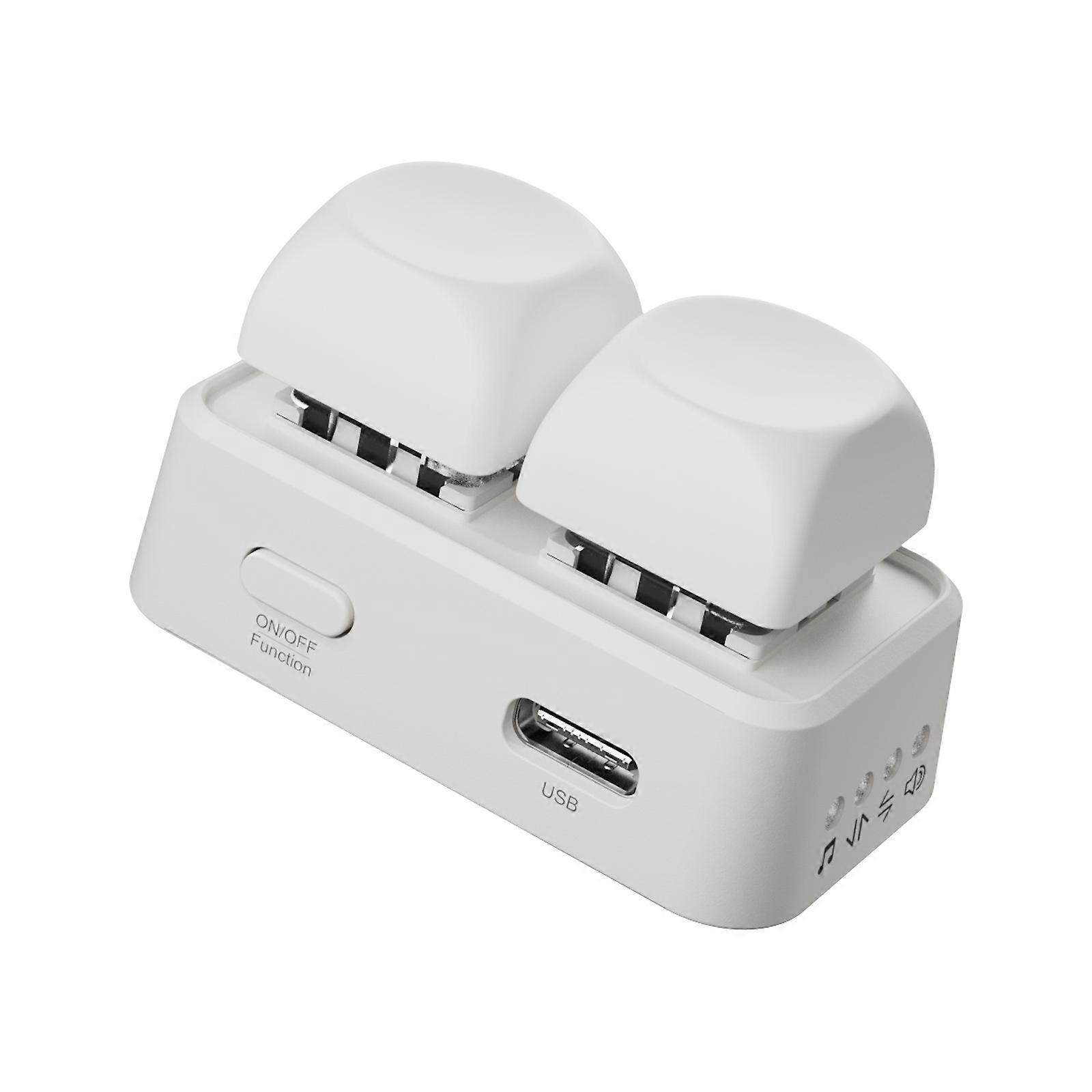 2-Button Page Turner Wireless Mechanical Remote for eBooks Presentations Multiple Color Option Red Switches Feedback  White