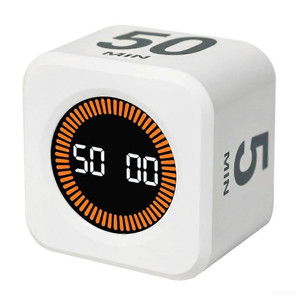 Visual Timer with Gravity Induction Control and Dual Mode Display,  Settings, White