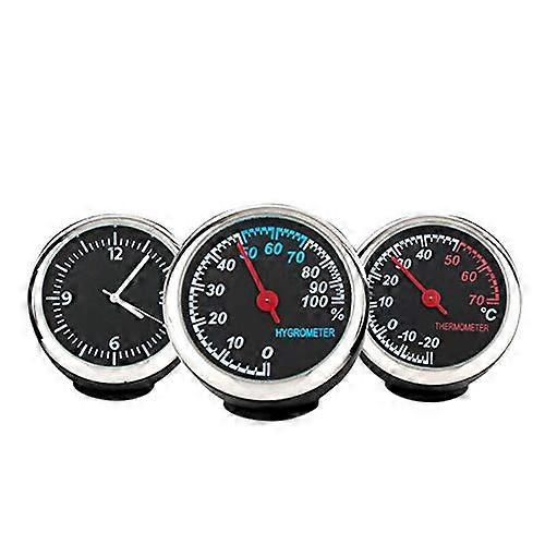 Luminous Car Dashboard Clock with Thermometer and Hygrometer, Precise Steel Movement
