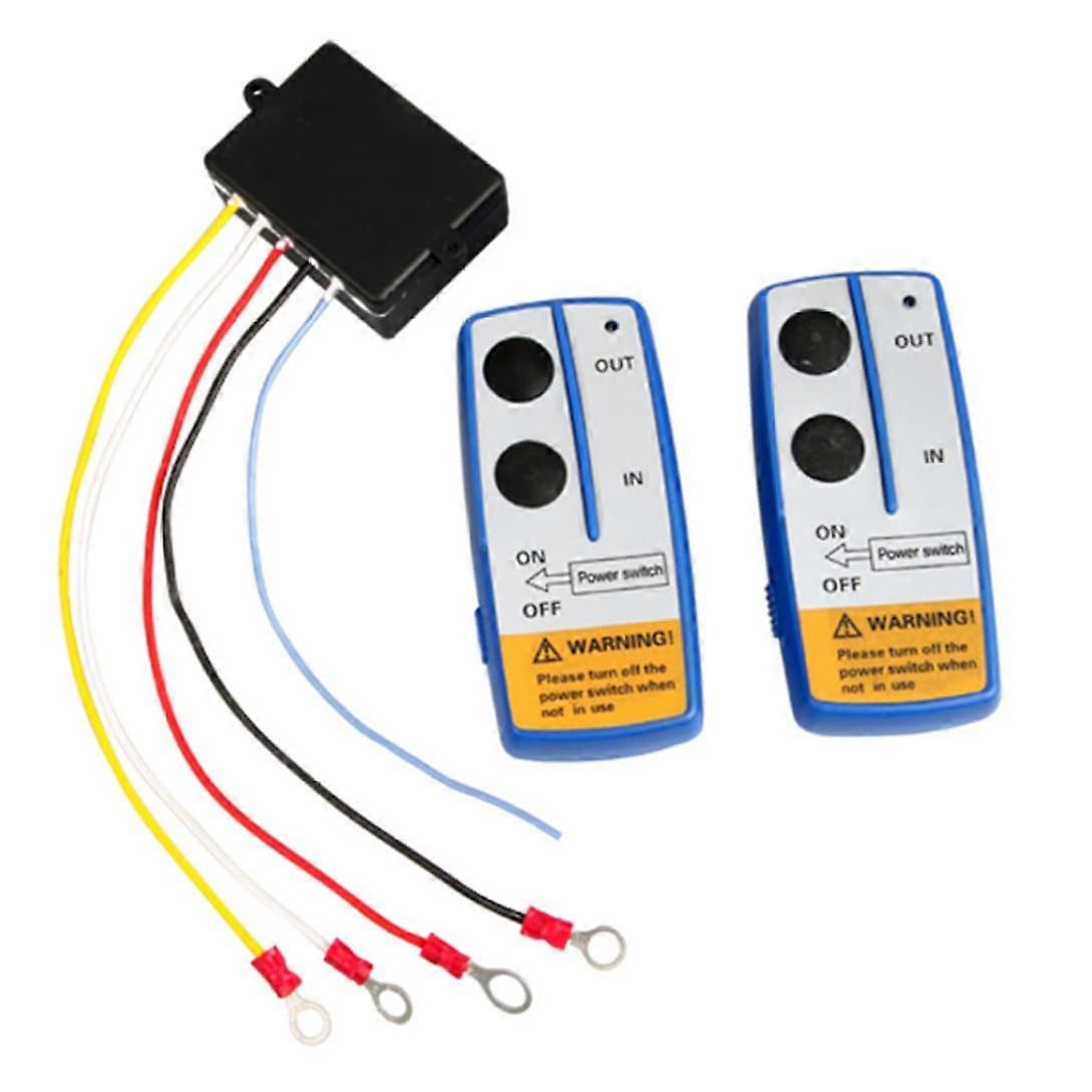 Wireless Winch Remote Control Kit 12V Heavy Duty Long Range Dual Handset Controller for Truck SUV