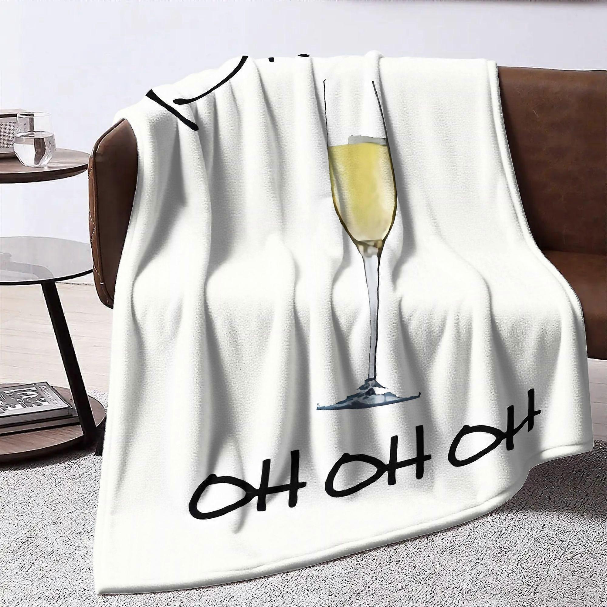 A Prosecco Queen Printed Flannel Blanket Ultra soft and Comfortable