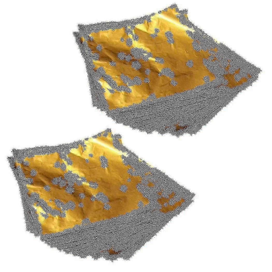 200 square chocolate candy lollipops wrapped in gold foil.