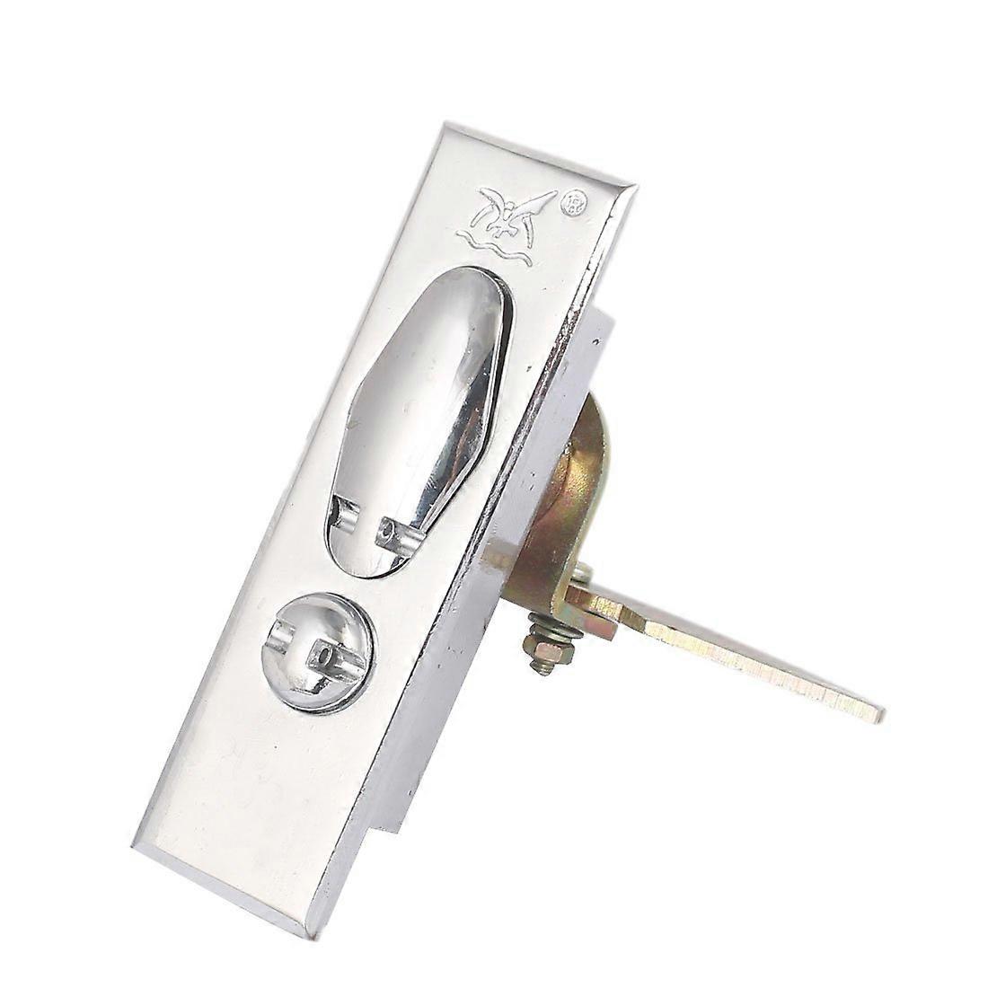 90mm Metal Push Button Cabinet Lock with Plane Type Latch and Spring Loaded Secure Design Silver