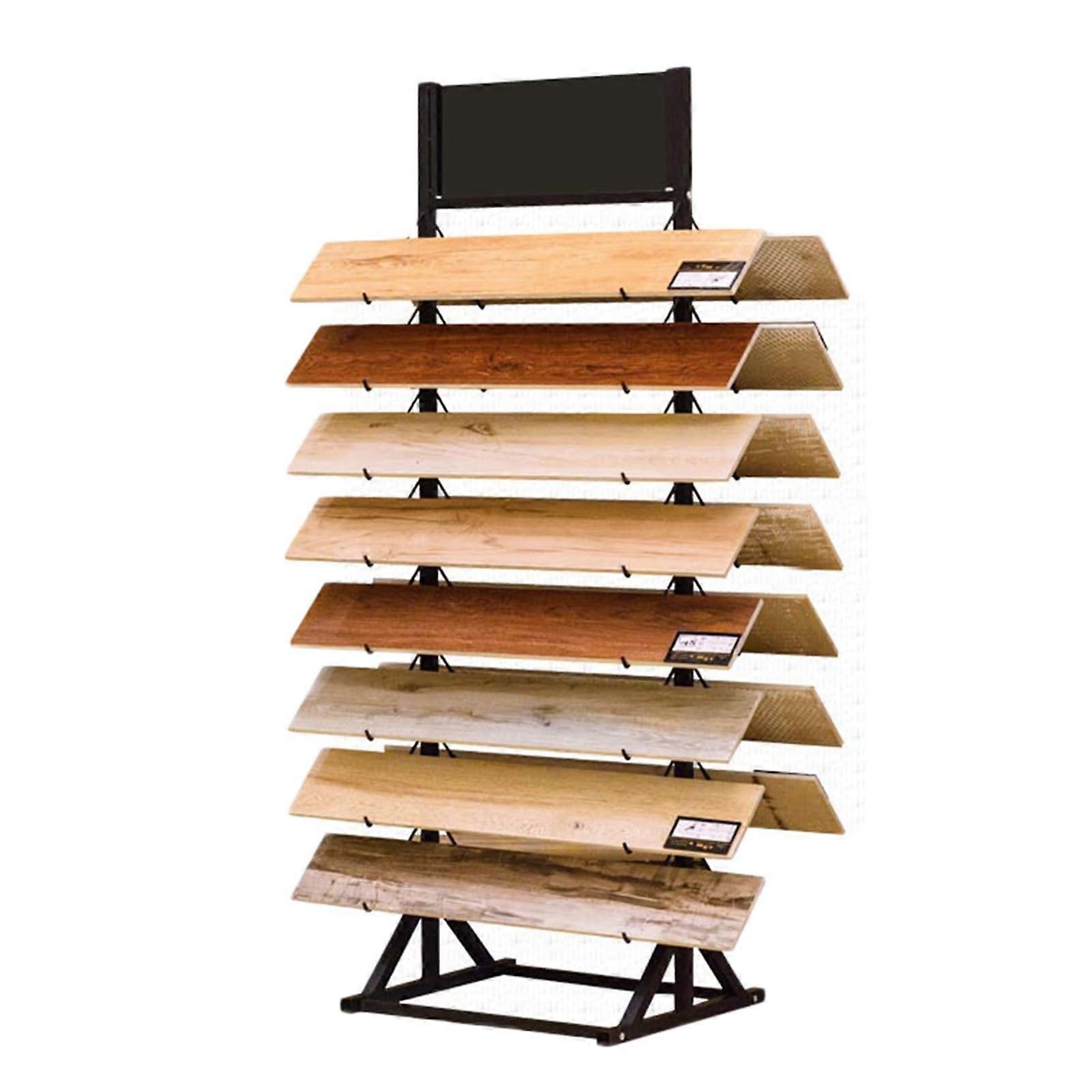 Floor Tile Display Stand with Large Capacity and Stable Base for Retail and Exhibition Use