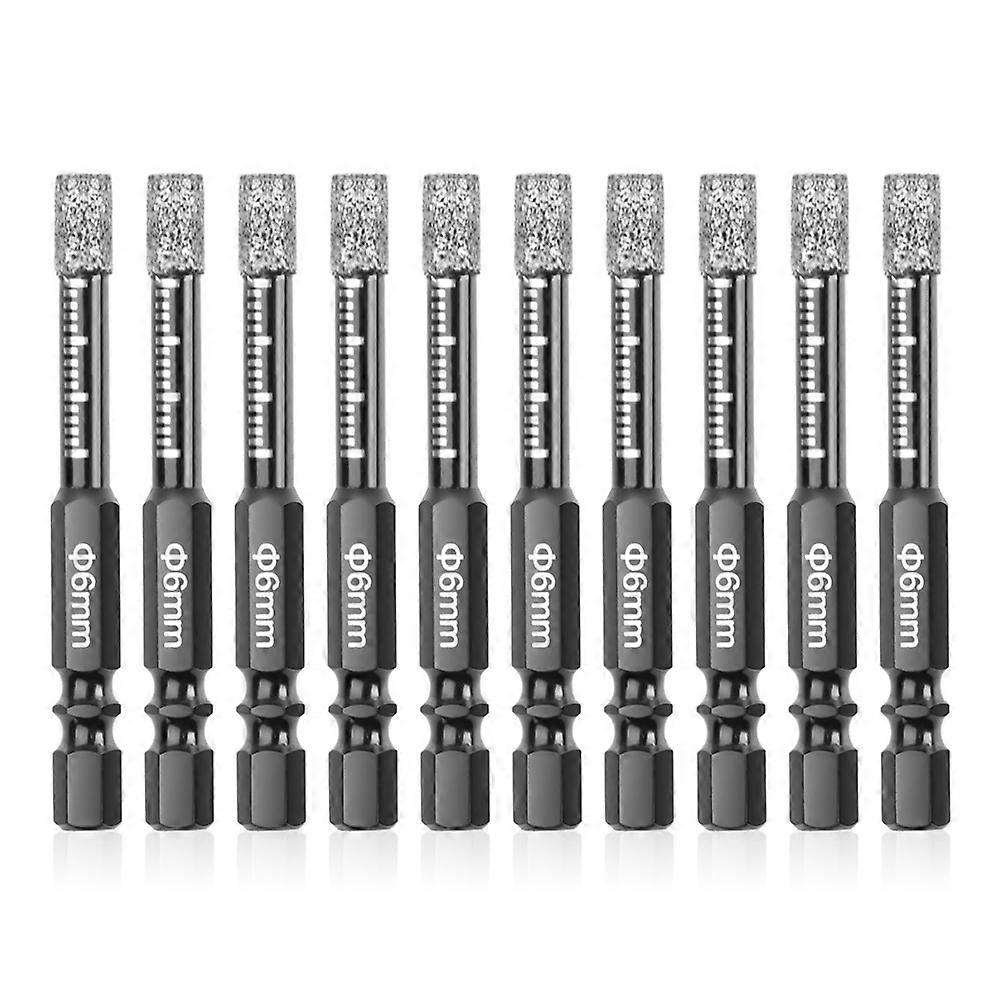 10Pcs Diamond Drill Bits,6mm Dry Diamond Core Drill Bit Set
