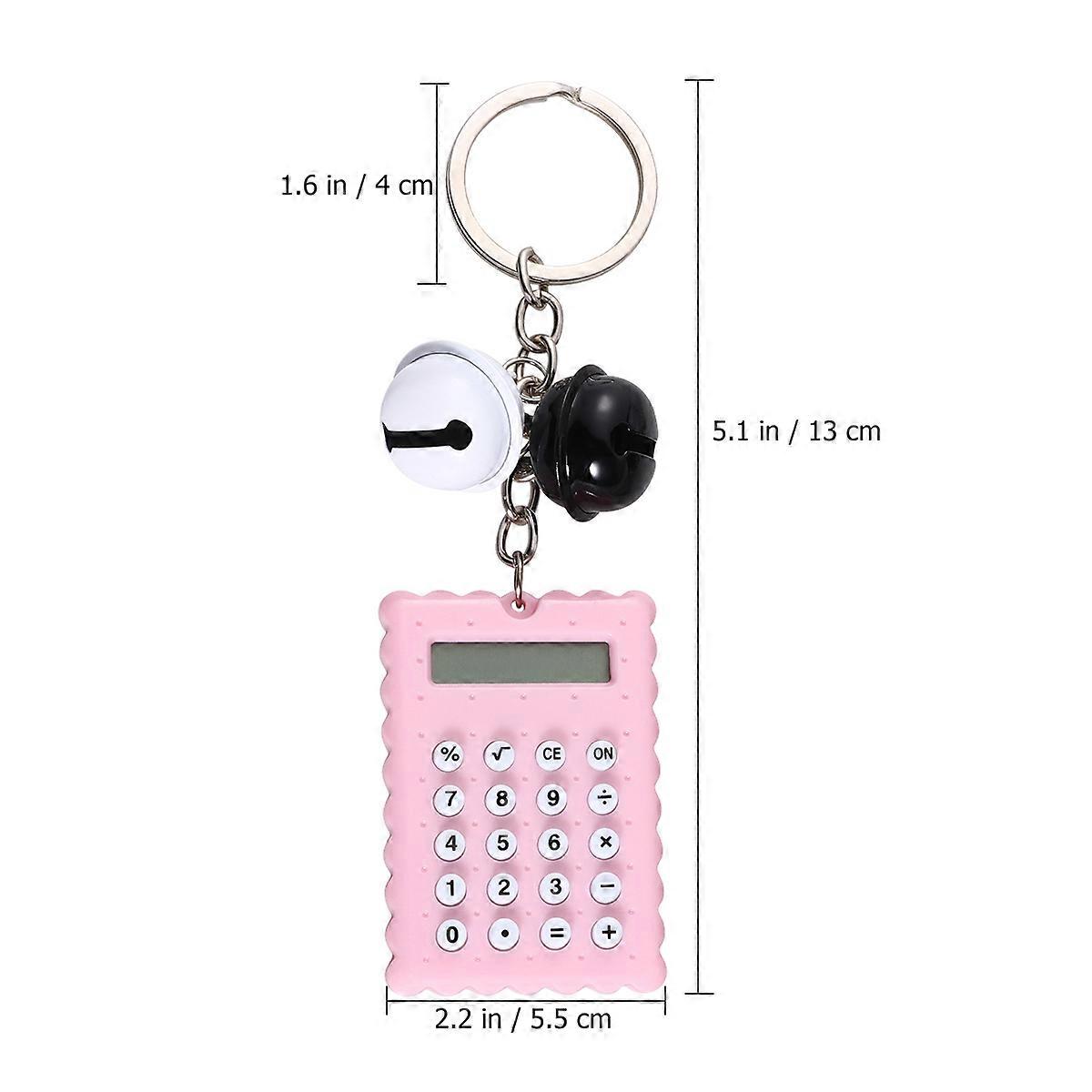 Portable Calculator Compact Key Ring Shaped Calculator for Calculating 2Pcs Assorted Color