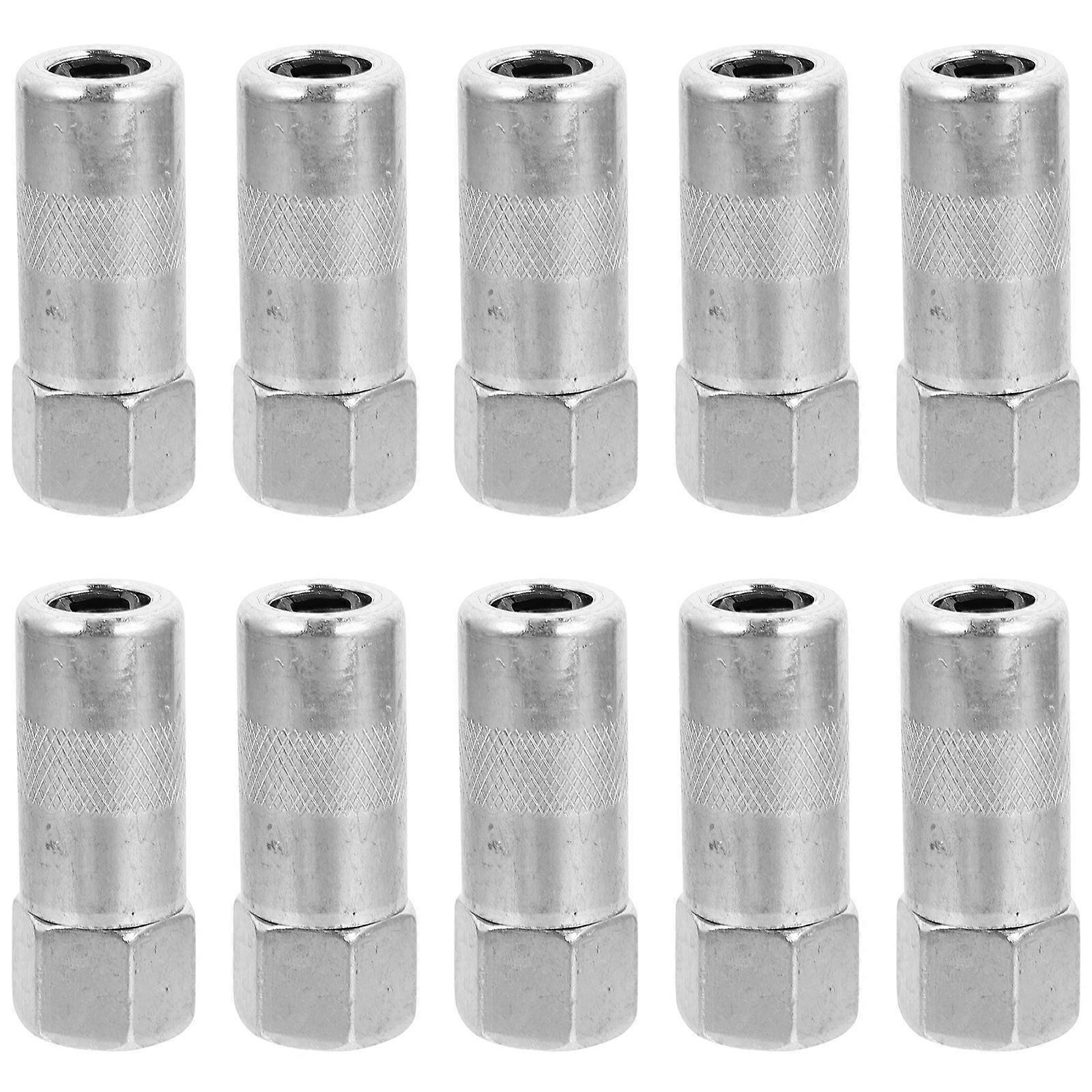 Silver Flat Head Grease Nipples 10Pcs High Hardness Grease Sprayer Coupler