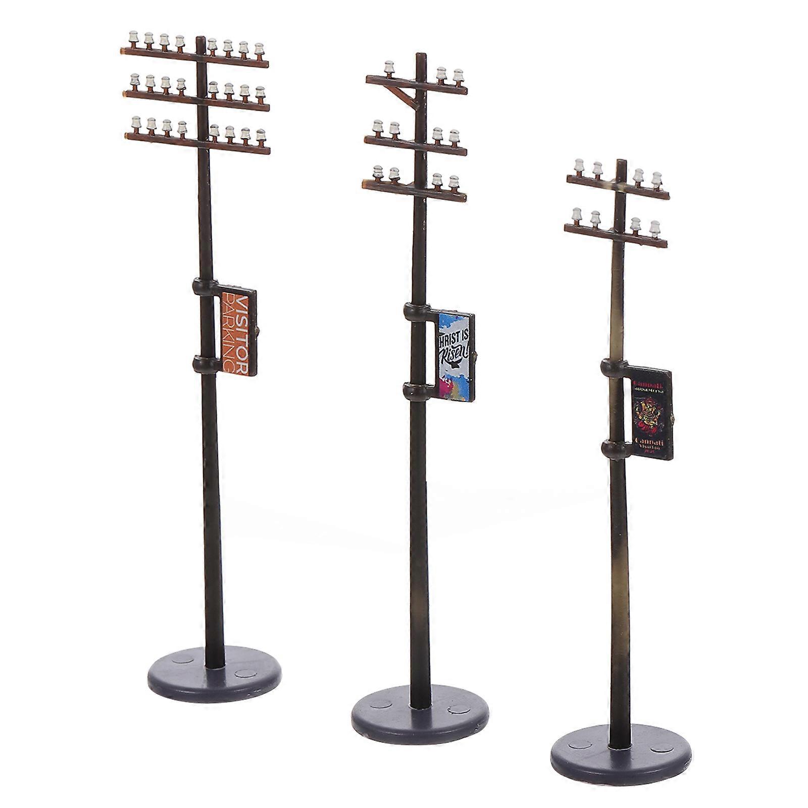 Scenario Telegraph Pole Models Plastic Electric Pole Model for Decor 1Set