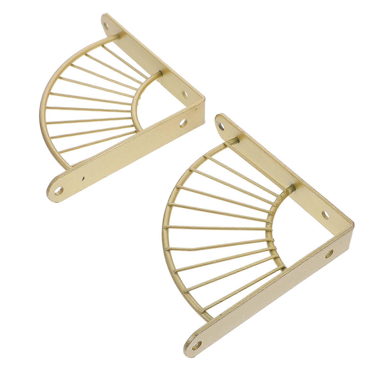 Shaped Shelf Support Bracket for Storage Use 2Pcs Iron Wall Rack