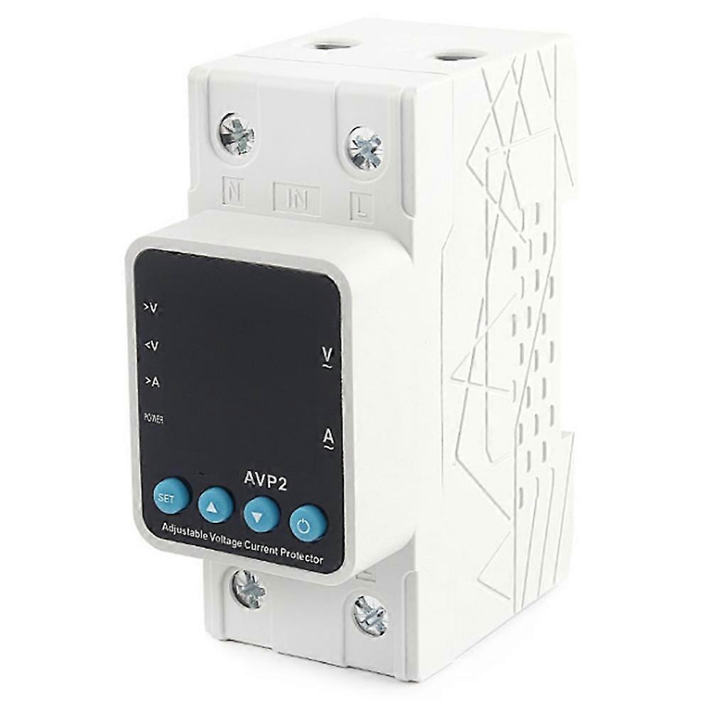 Rail Adjustable over Voltage Under Voltage Protection Device Overcurrent Protector 63A Digital Display Voltage Protector