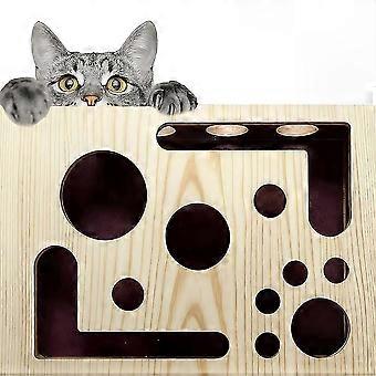Kratzlabyrinth-Spielbox für Katzen mit Glöckchenkugel und Sandpapier-Innenauskleidung zur Beschäftigung von Katzen